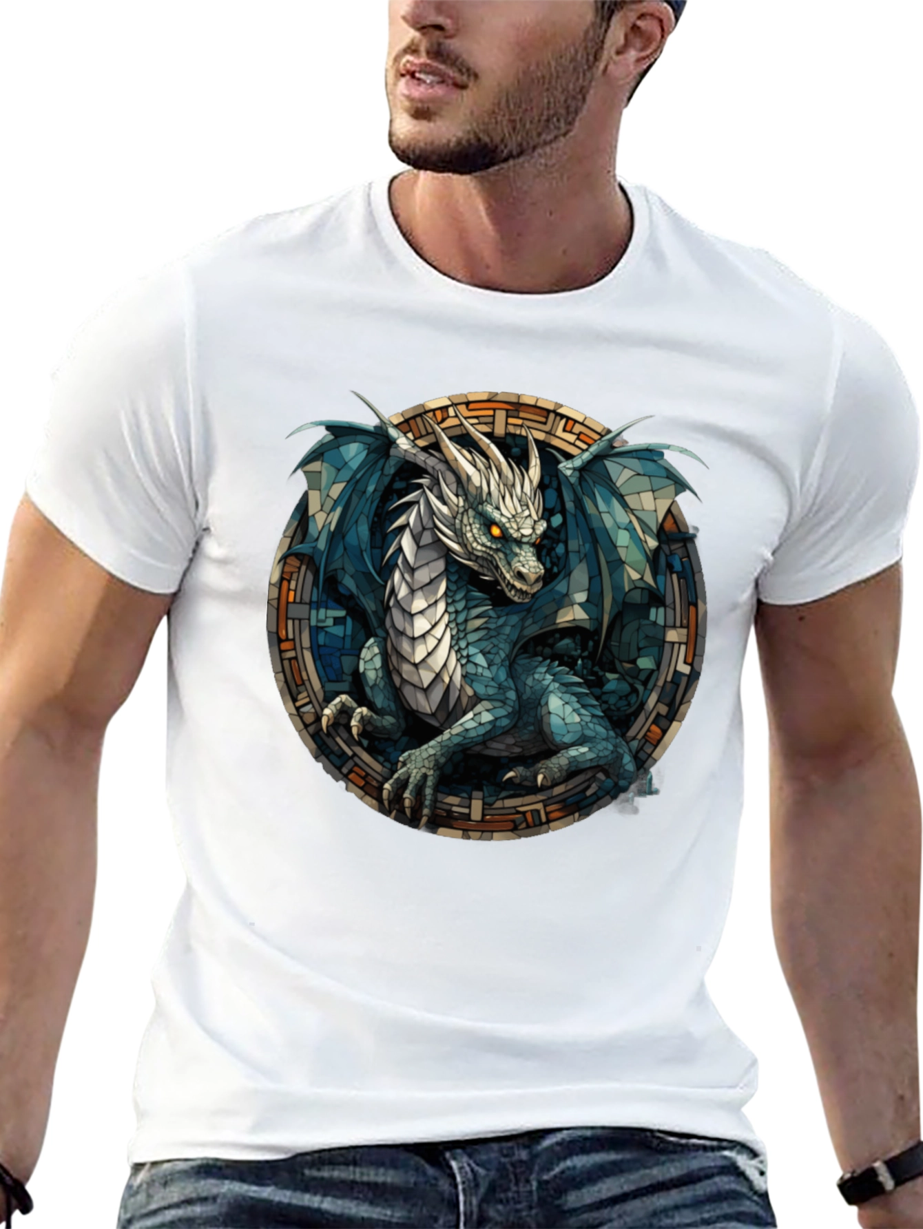 Dragon Stained Glass Graphic Tee