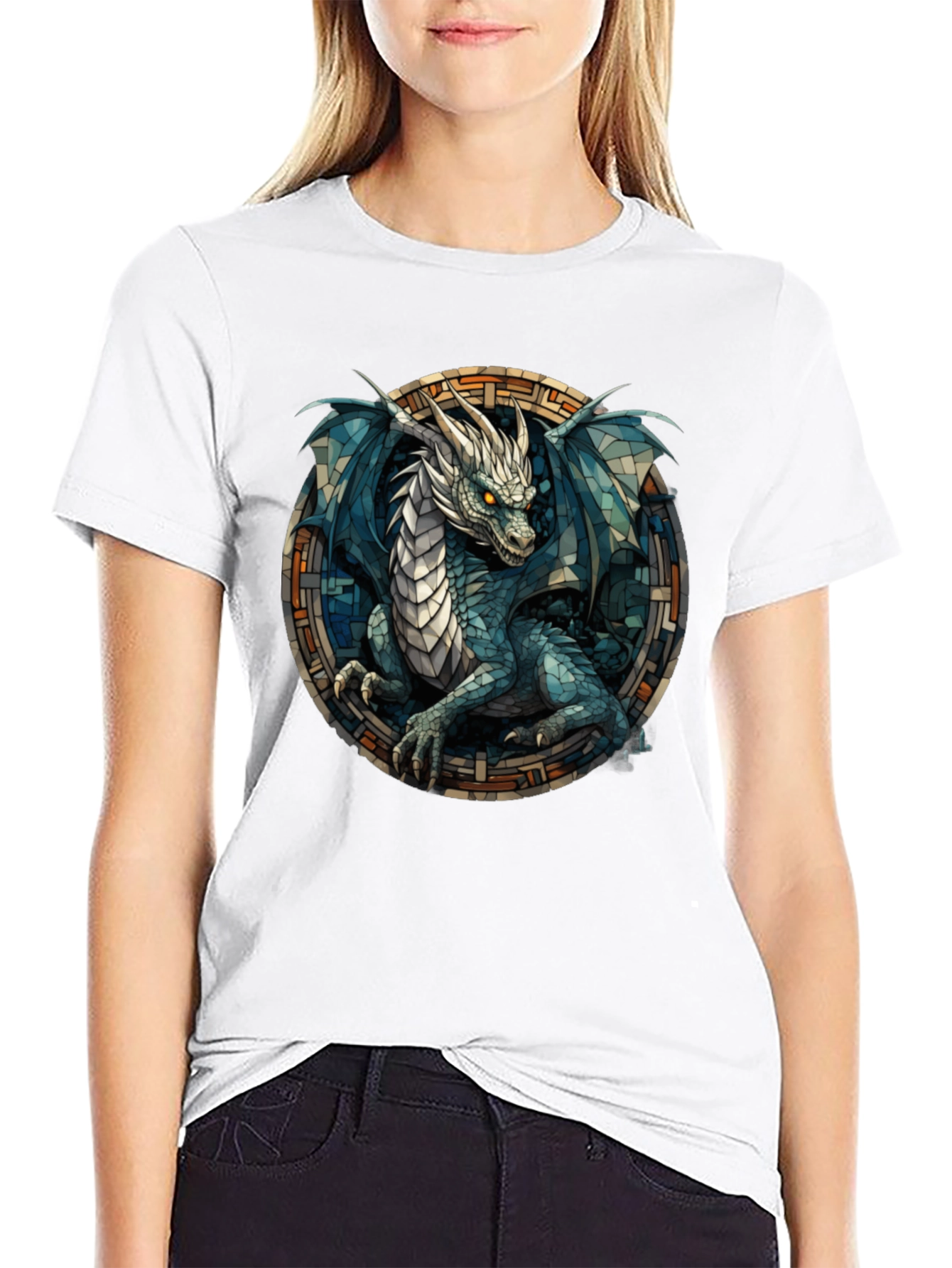 Dragon Stained Glass Graphic Tee
