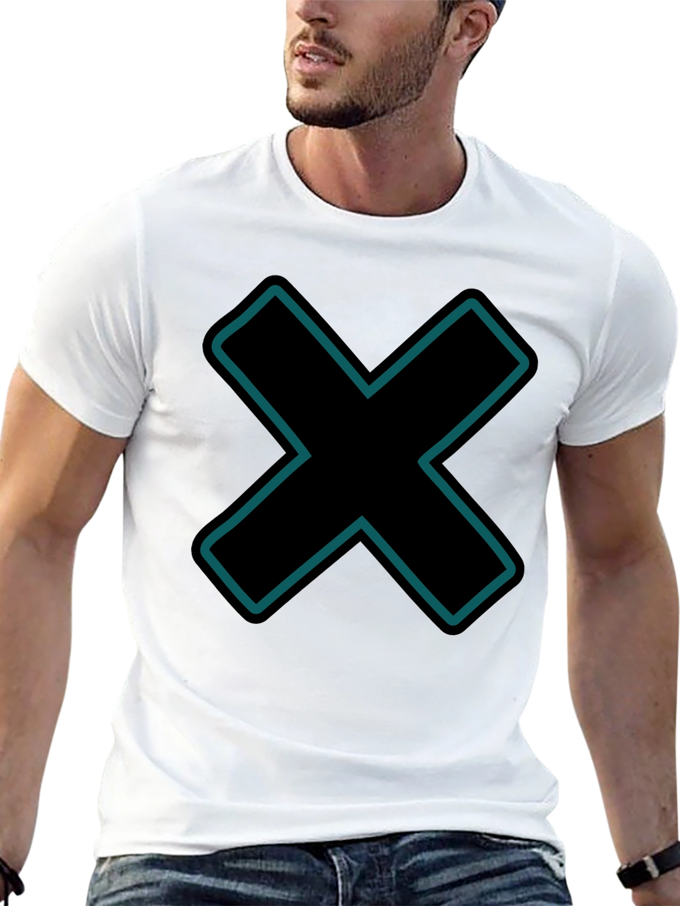 Modern Graphic Tee - Black X Design