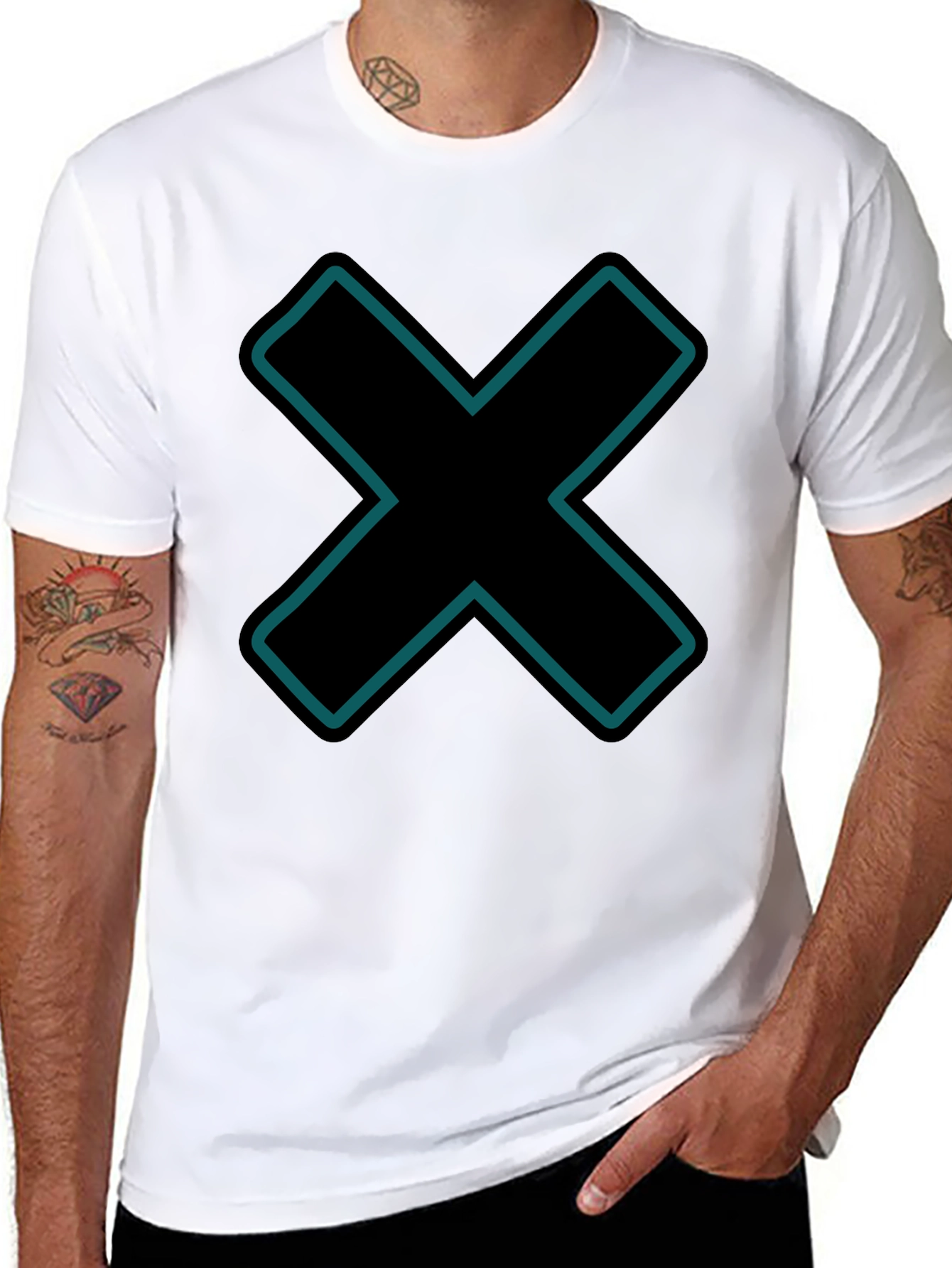Modern Graphic Tee - Black X Design