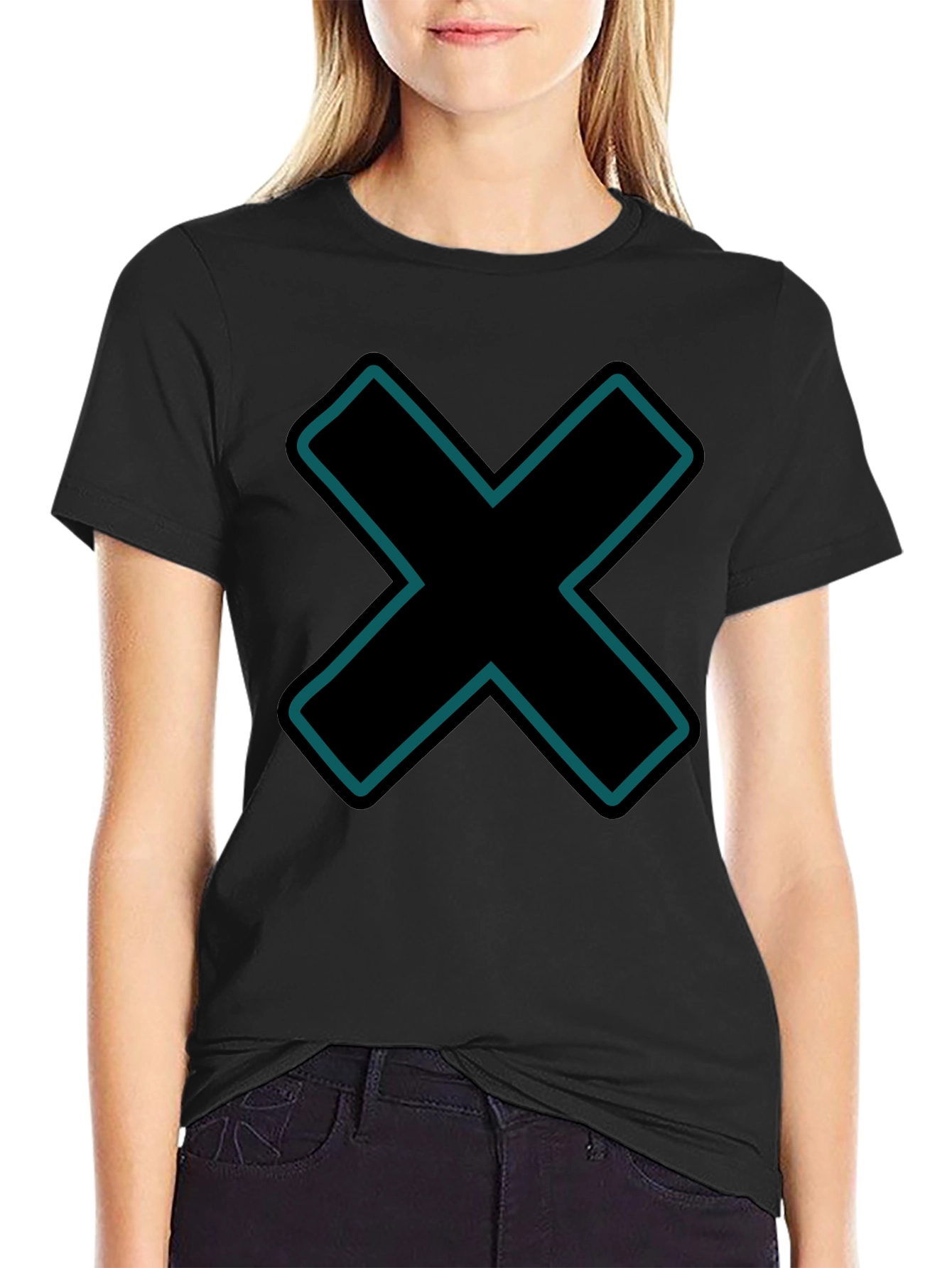 Modern Graphic Tee - Black X Design
