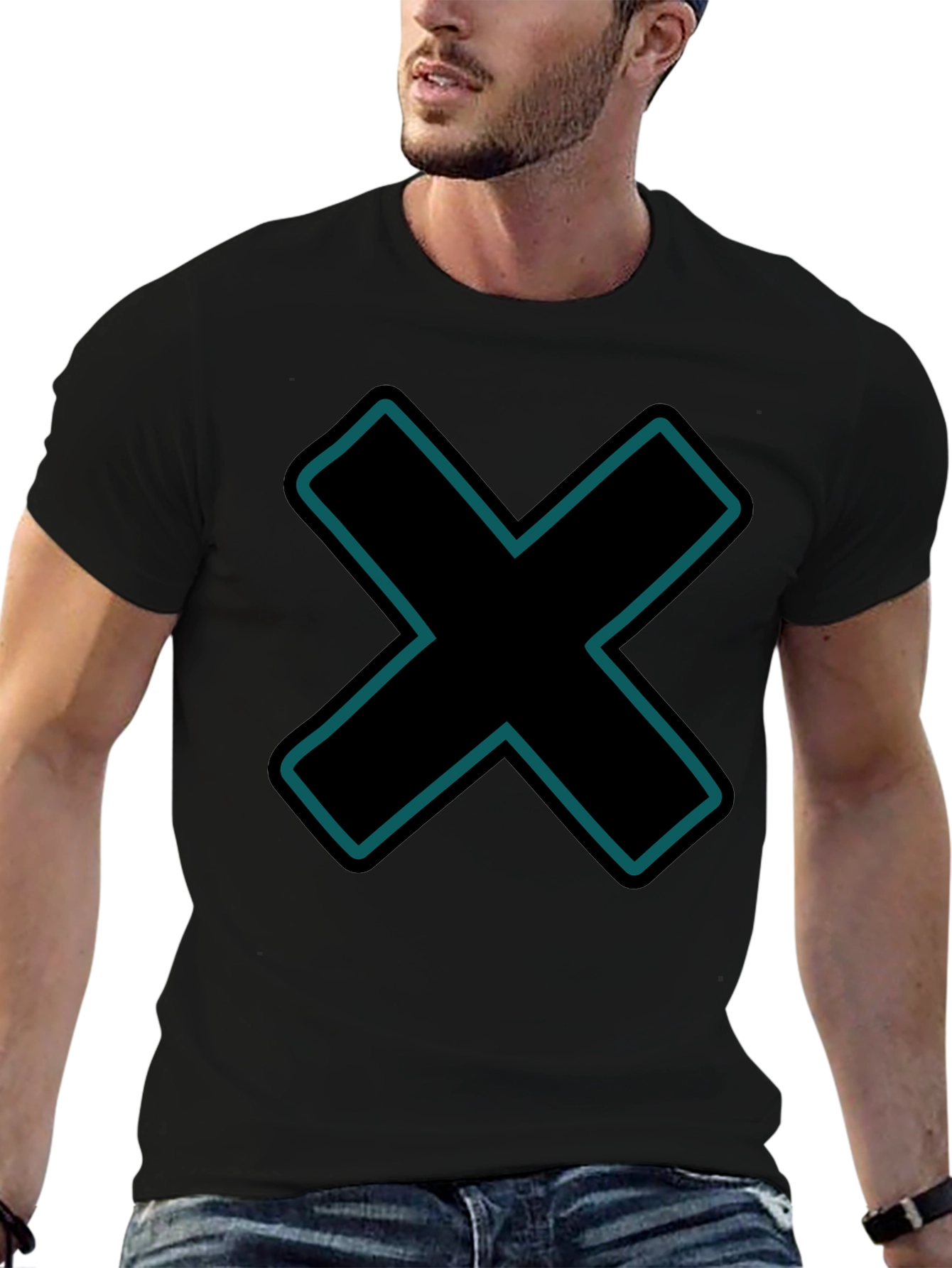 Modern Graphic Tee - Black X Design