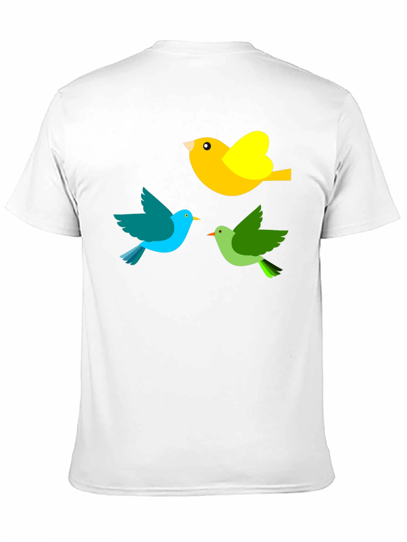 Bird Trio Graphic Tee - Black Cotton T-Shirt