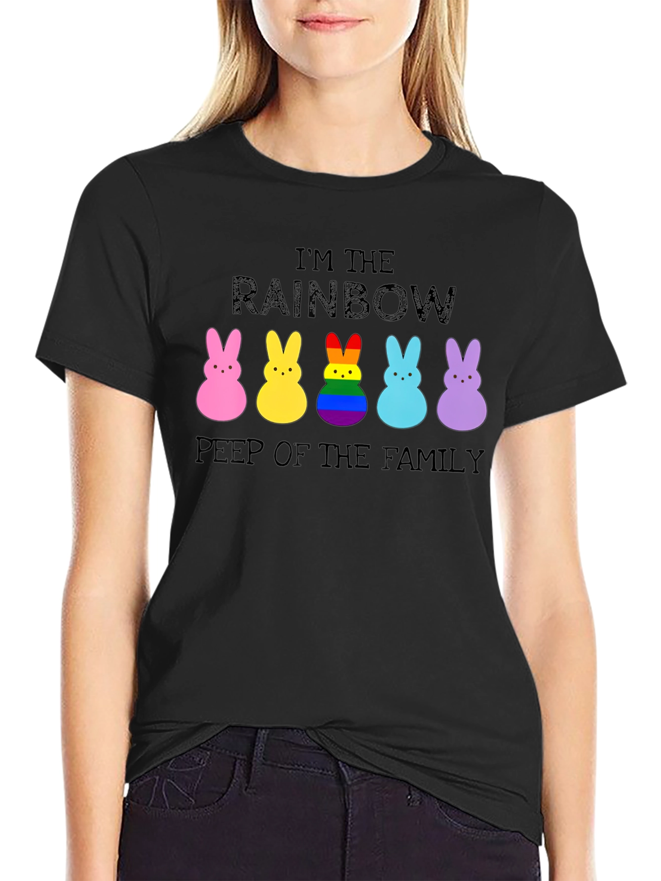 Rainbow Peep of the Family Easter T-Shirt