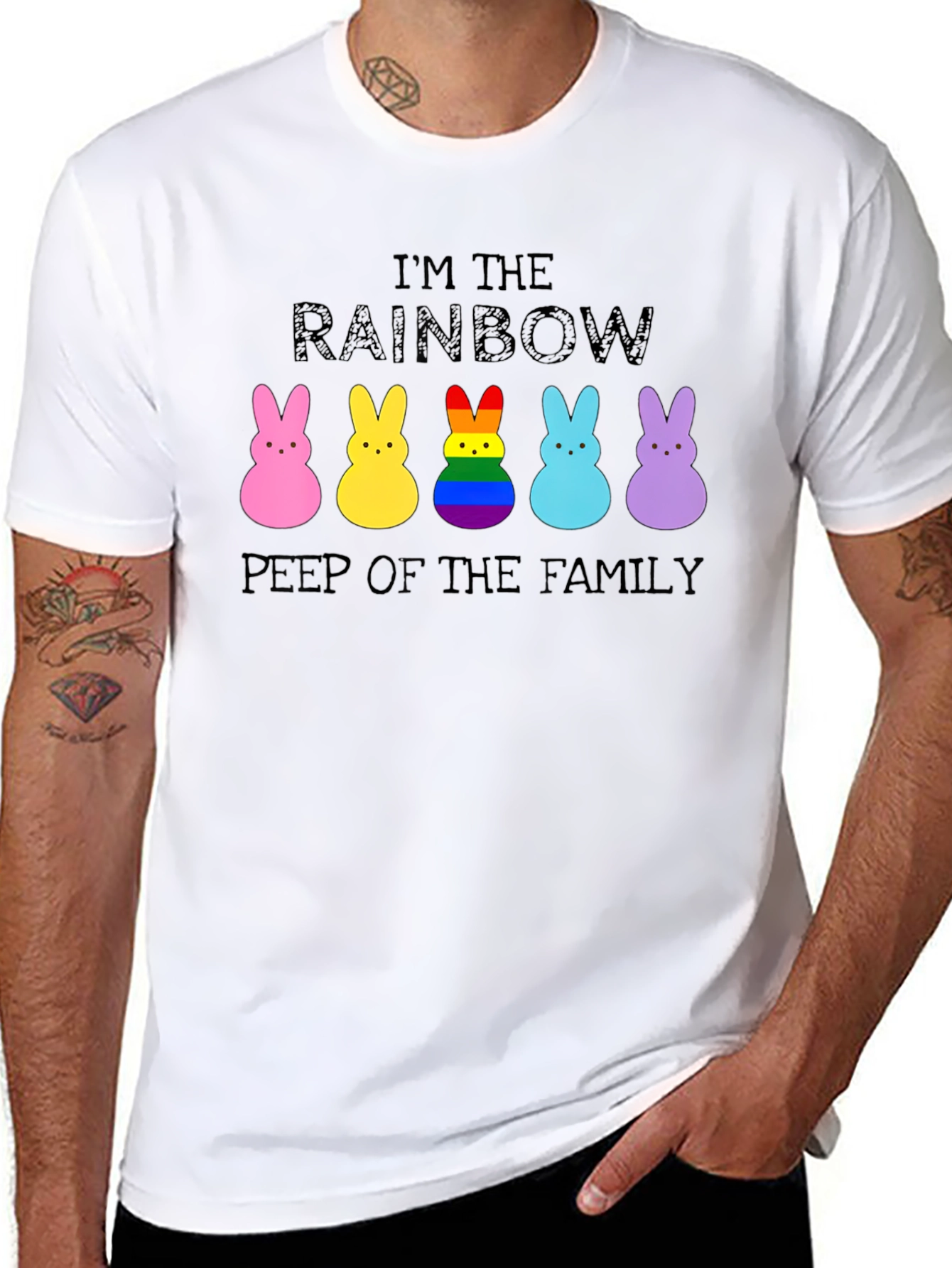 Rainbow Peep of the Family Easter T-Shirt