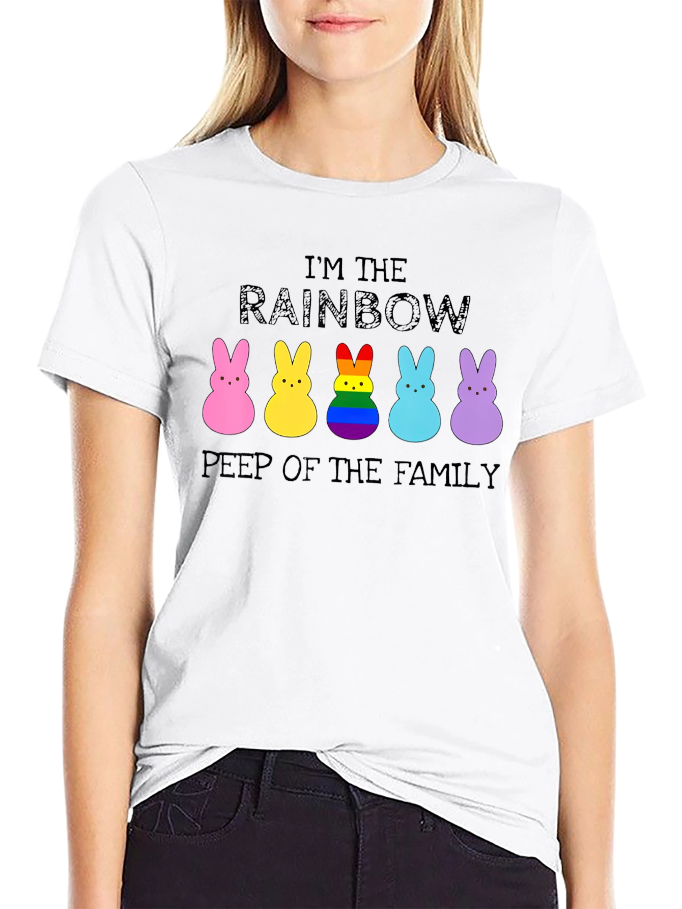 Rainbow Peep of the Family Easter T-Shirt