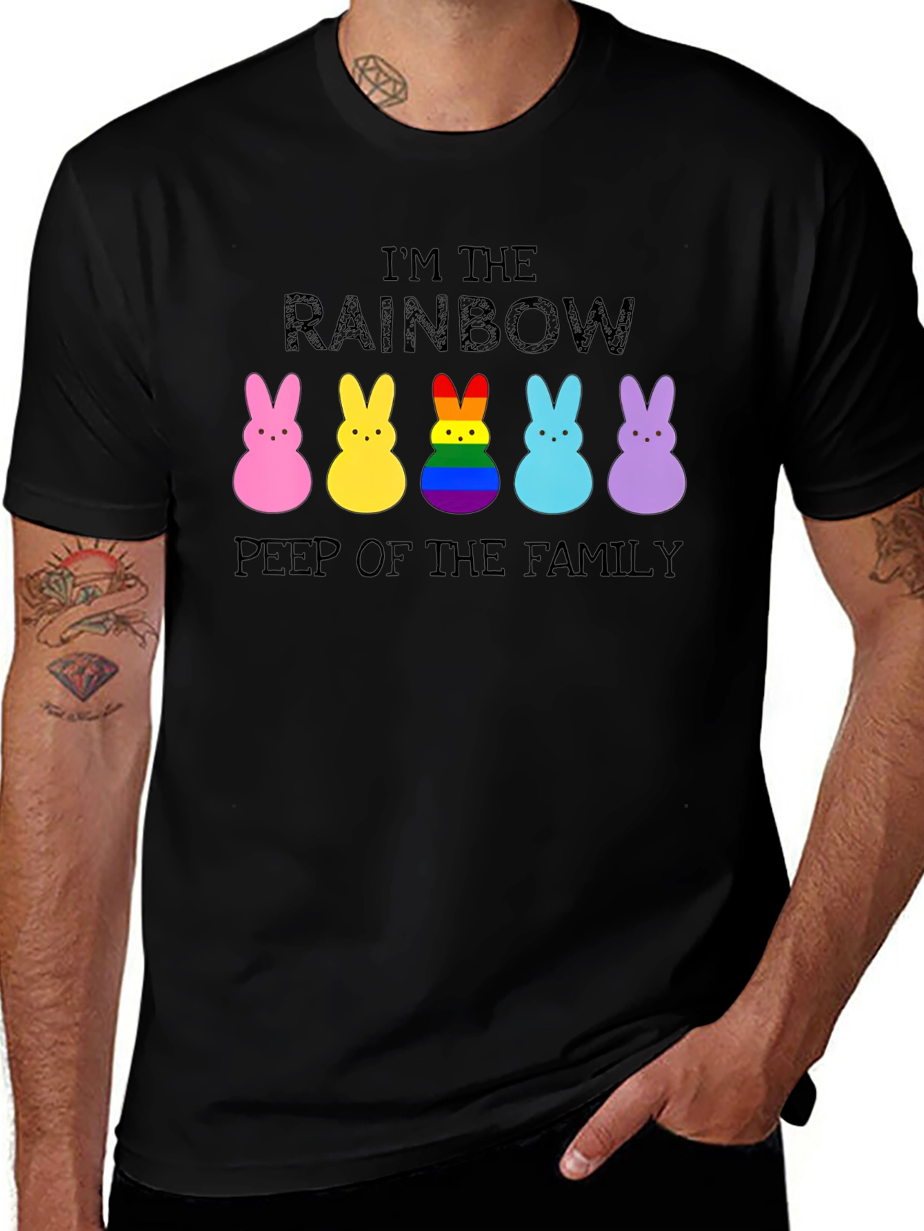 Rainbow Peep of the Family Easter T-Shirt