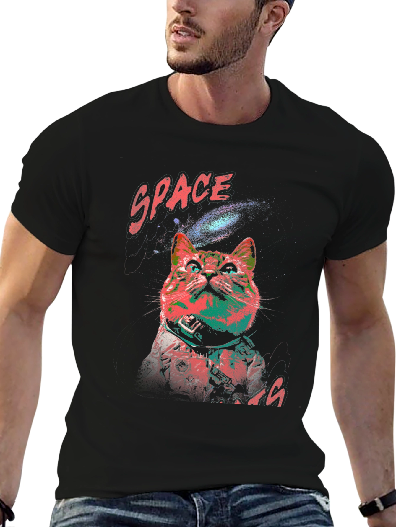 Space Cat Graphic T-Shirt