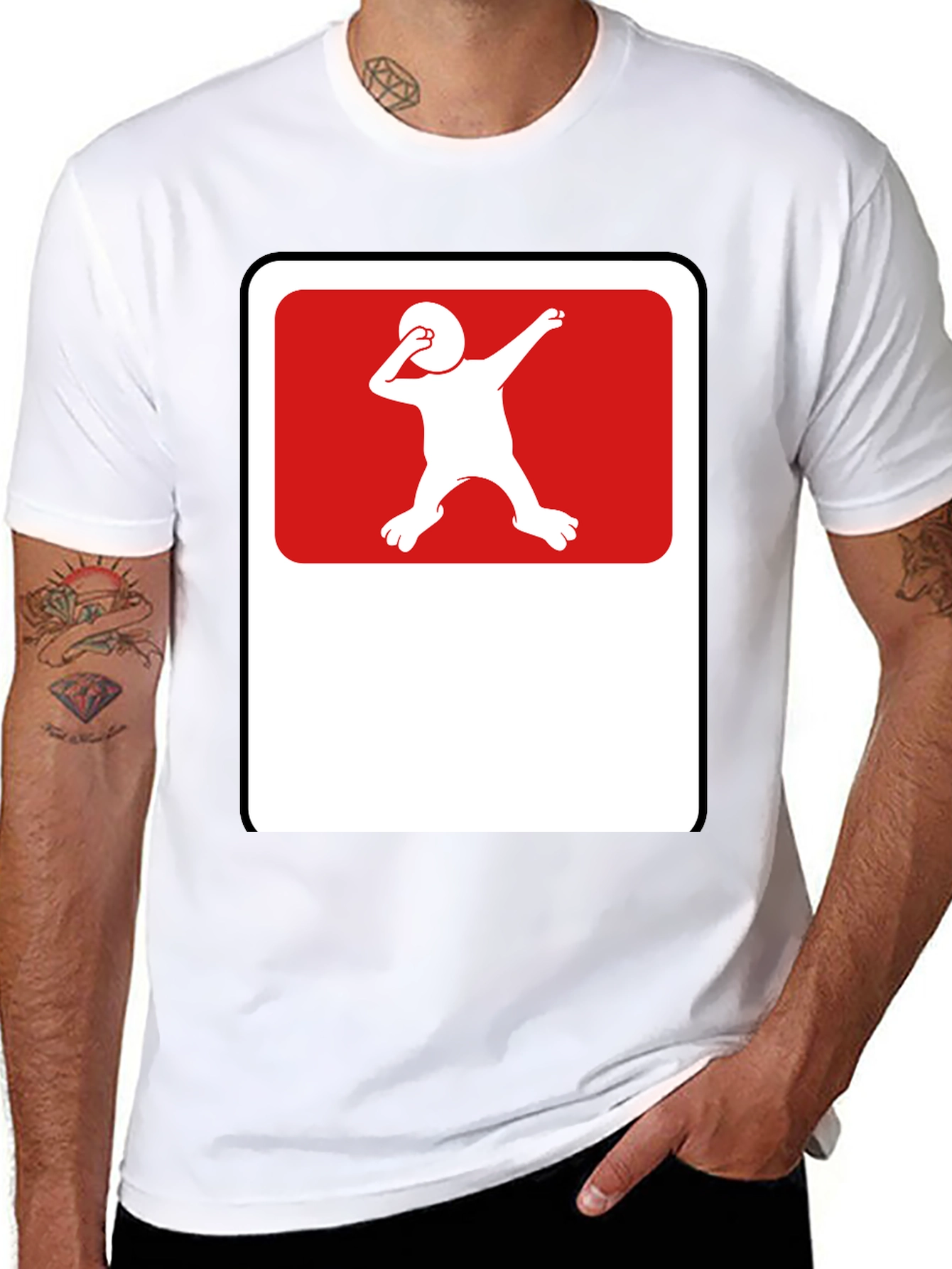 Funny Dabbing Silhouette Graphic T-Shirt