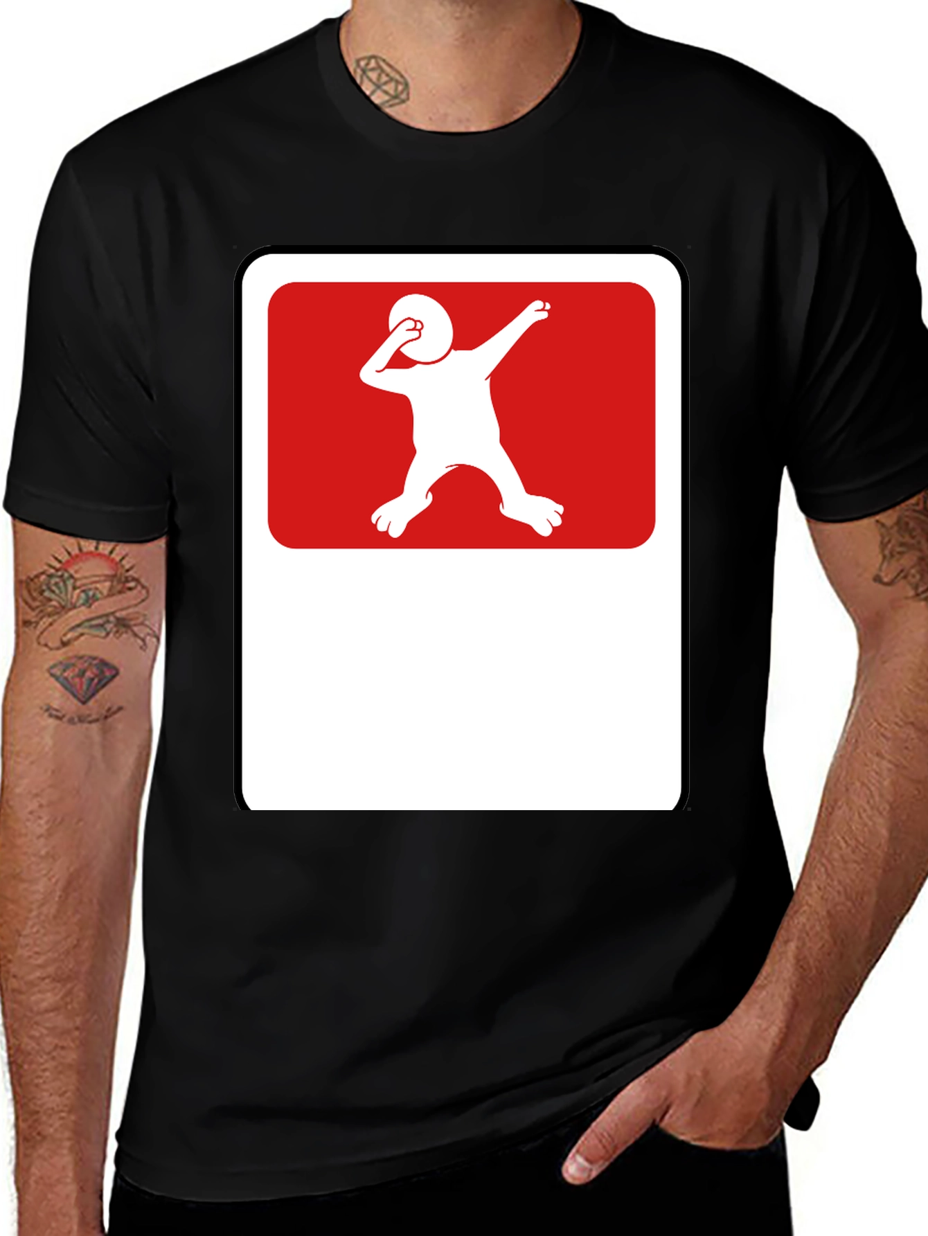 Funny Dabbing Silhouette Graphic T-Shirt