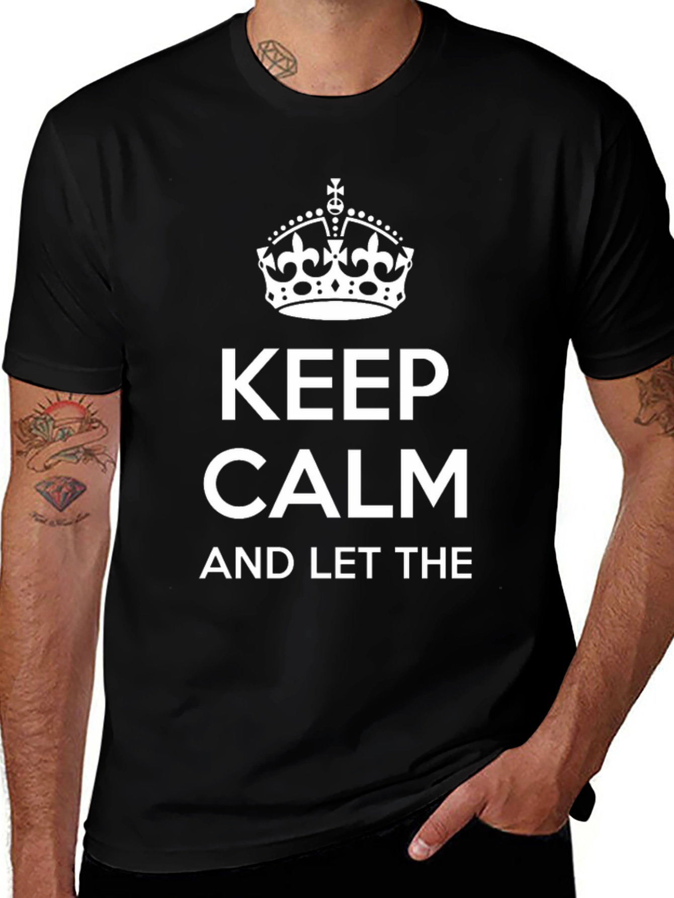 Keep Calm Crown Graphic T-Shirt - Black