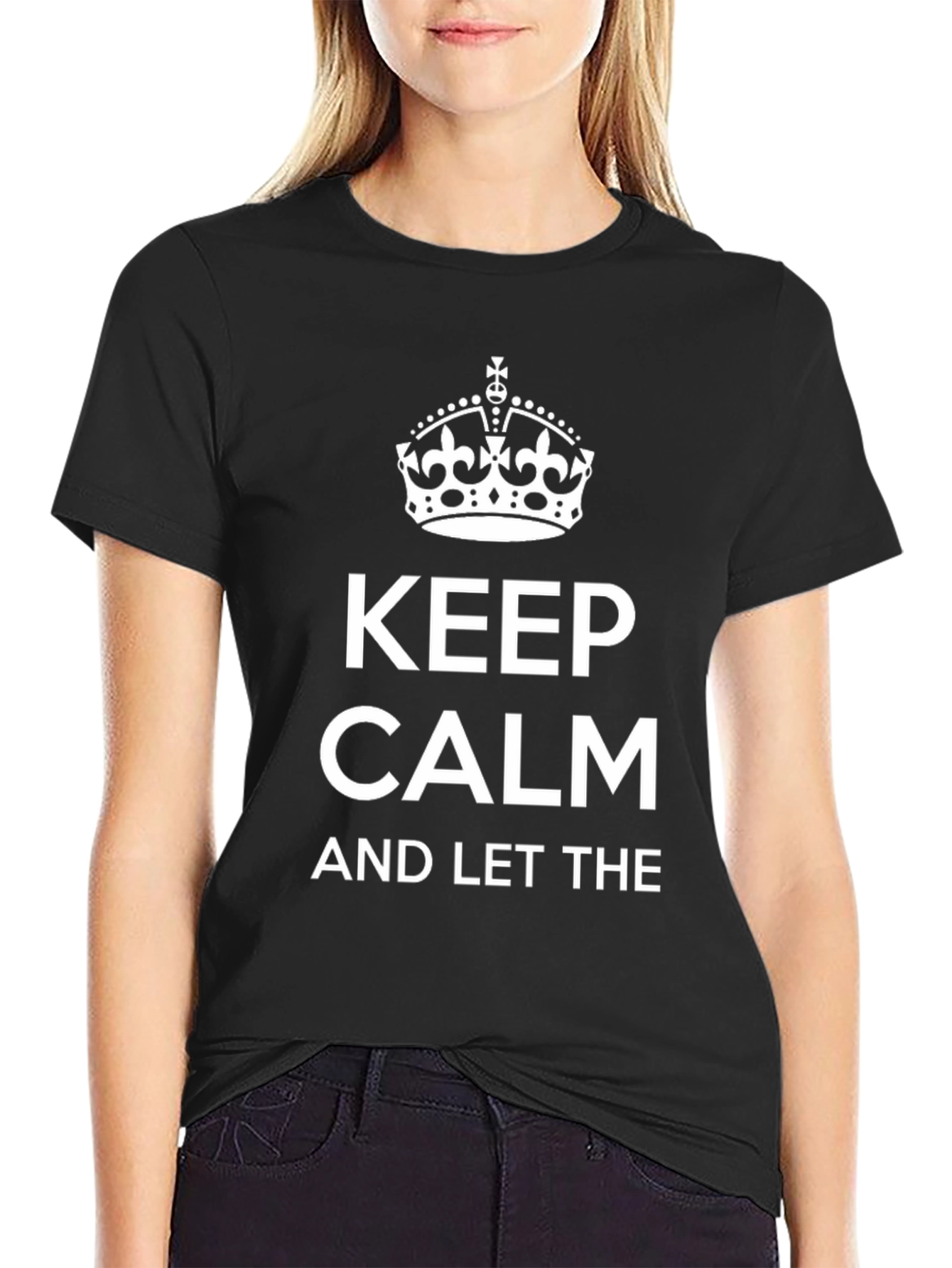 Keep Calm Crown Graphic T-Shirt - Black