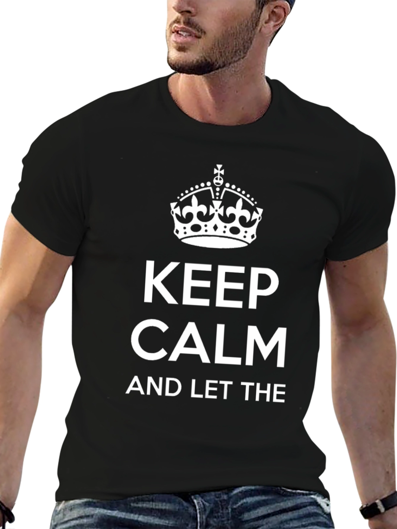 Keep Calm Crown Graphic T-Shirt - Black