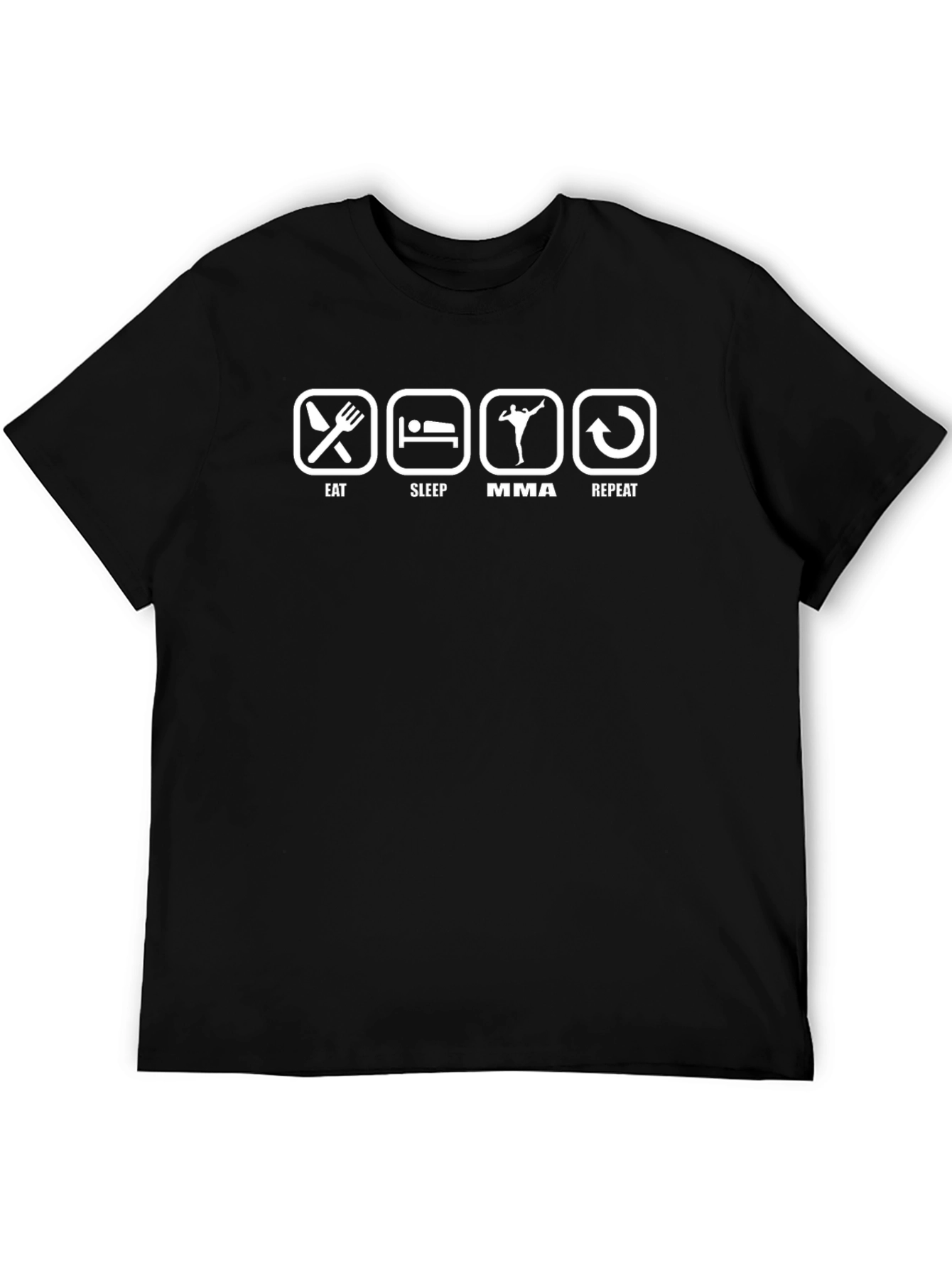 Eat Sleep MMA Repeat T-Shirt - Black Graphic Tee