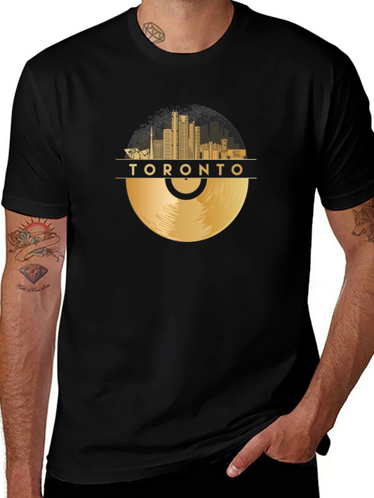 Toronto Skyline Record Graphic Tee - Stylish City Pride T-Shirt