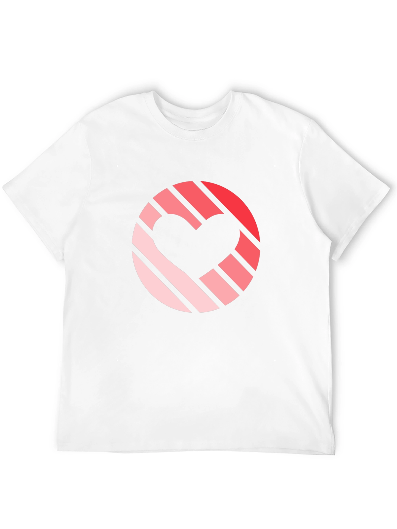 Striped Heart Graphic Black T-Shirt