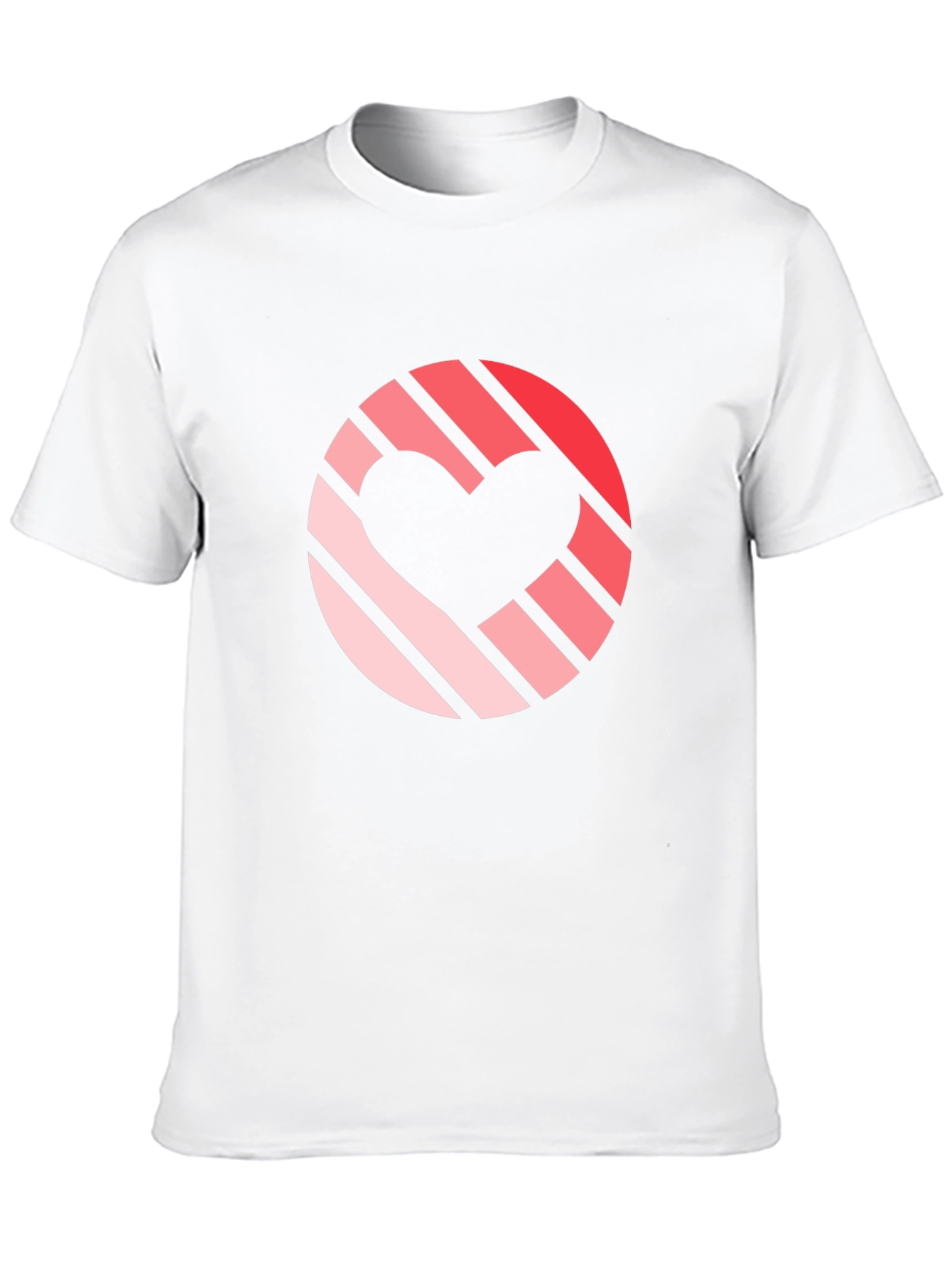 Striped Heart Graphic Black T-Shirt