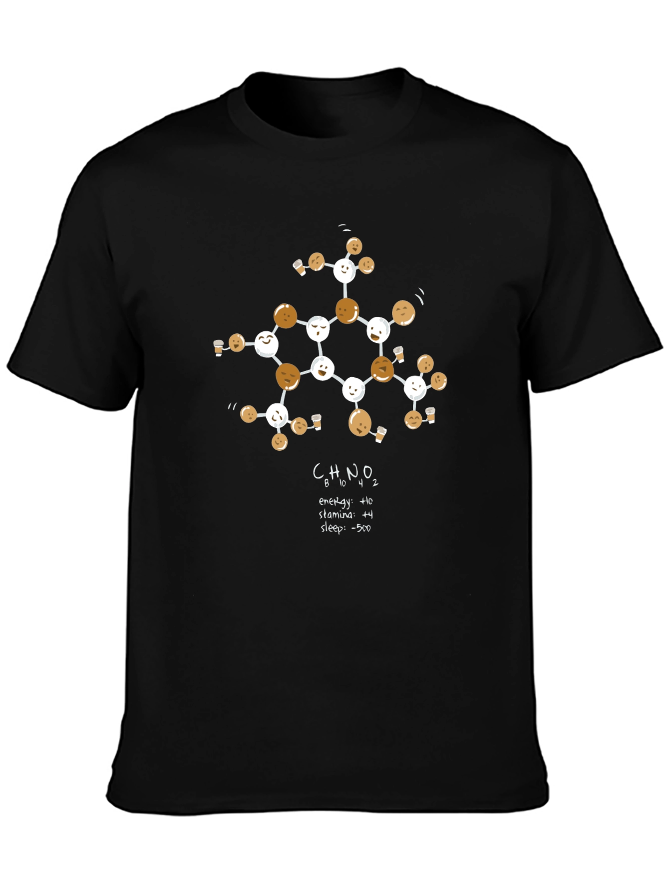 Caffeine Molecule T-Shirt - Energy Boost