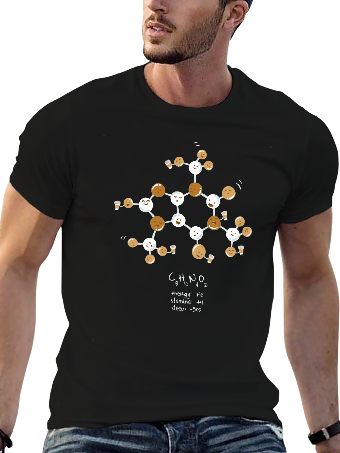 Caffeine Molecule T-Shirt - Energy Boost