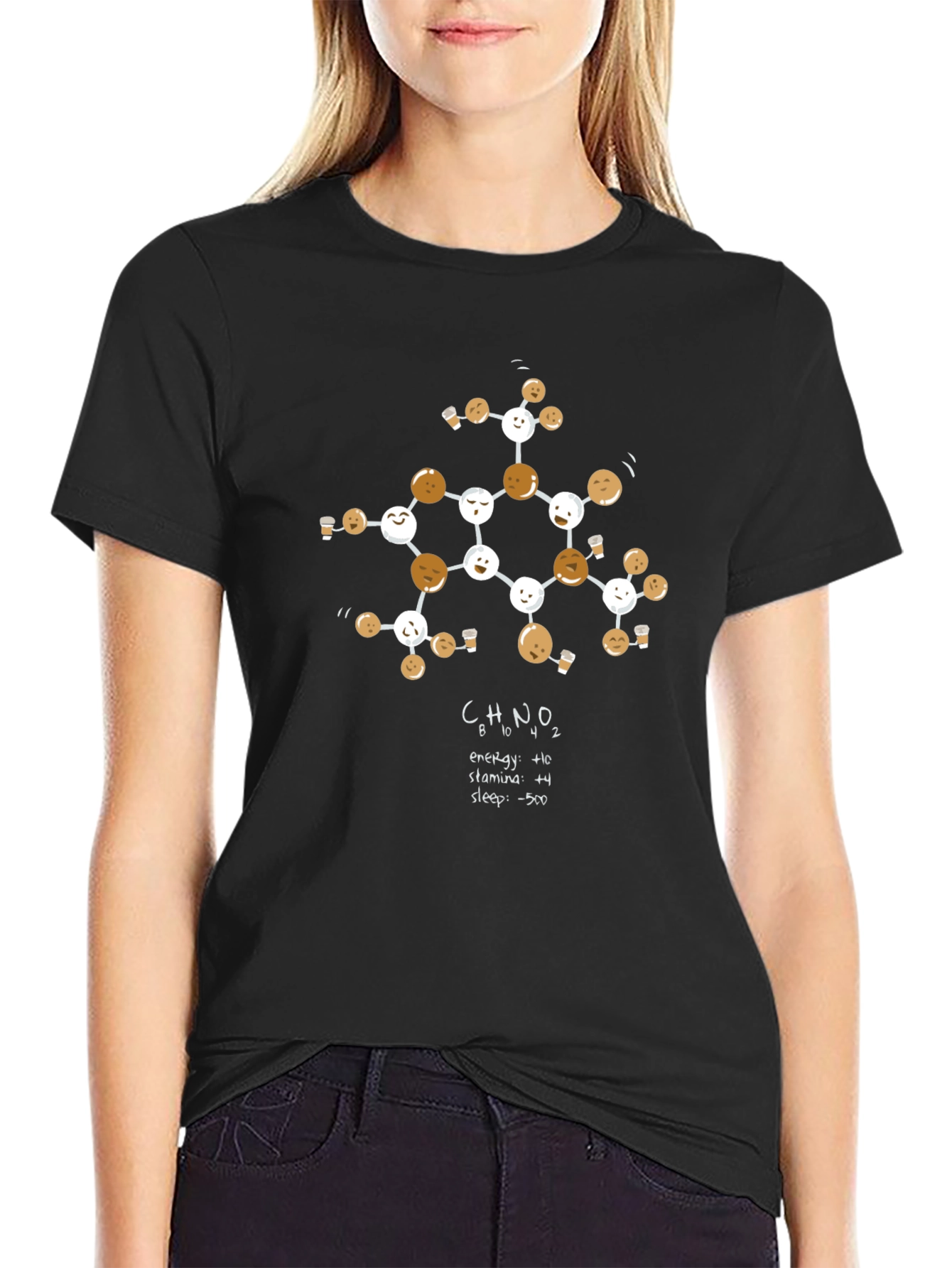 Caffeine Molecule T-Shirt - Energy Boost