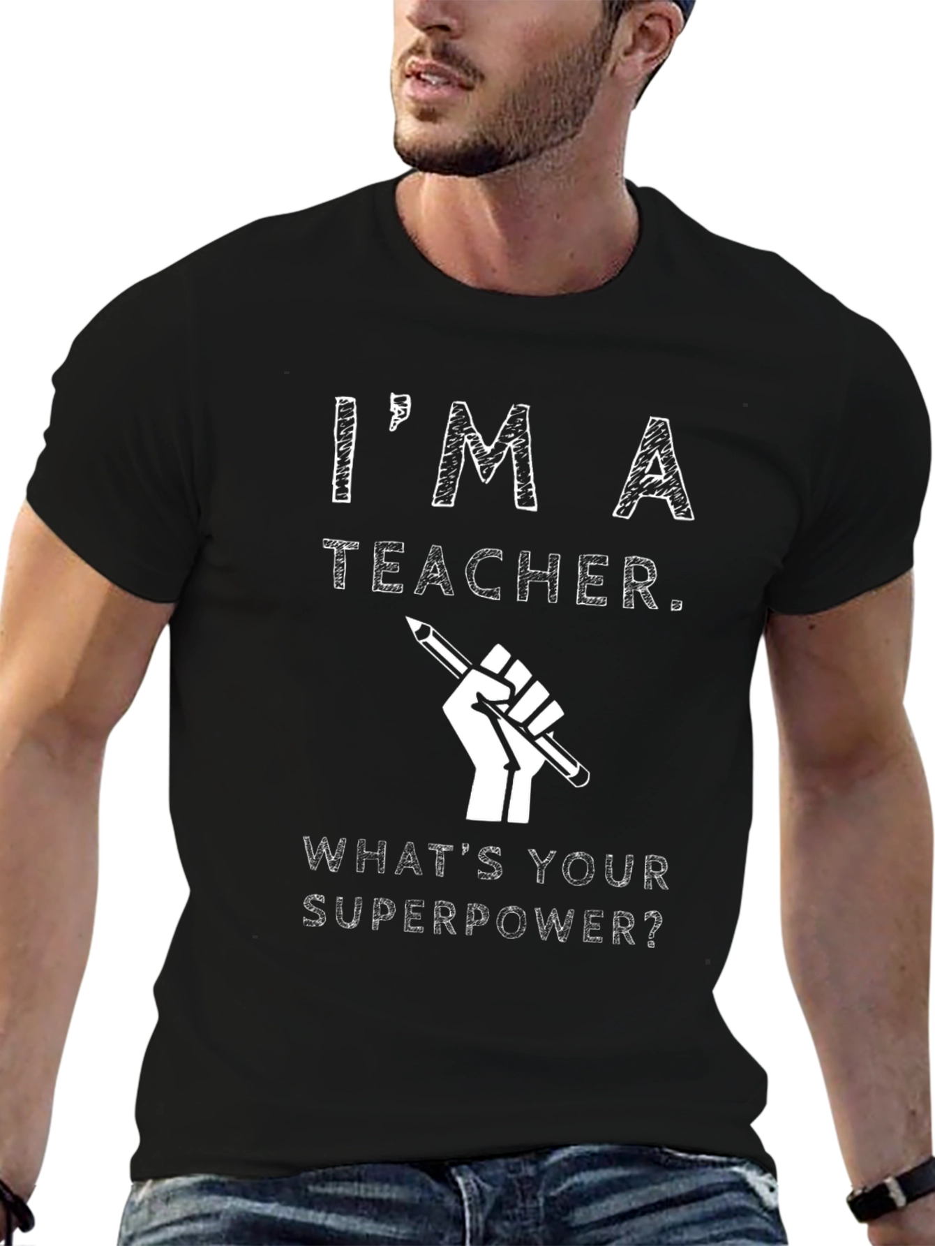 Im A Teacher Graphic Print Black T-Shirt