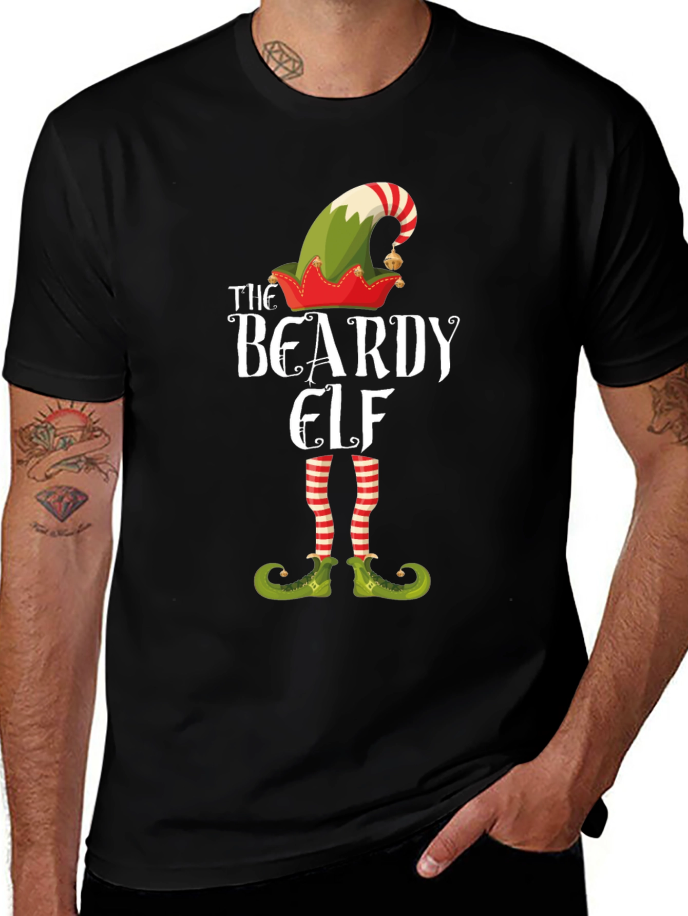 The Beardy Elf Christmas T-Shirt Holiday Tee