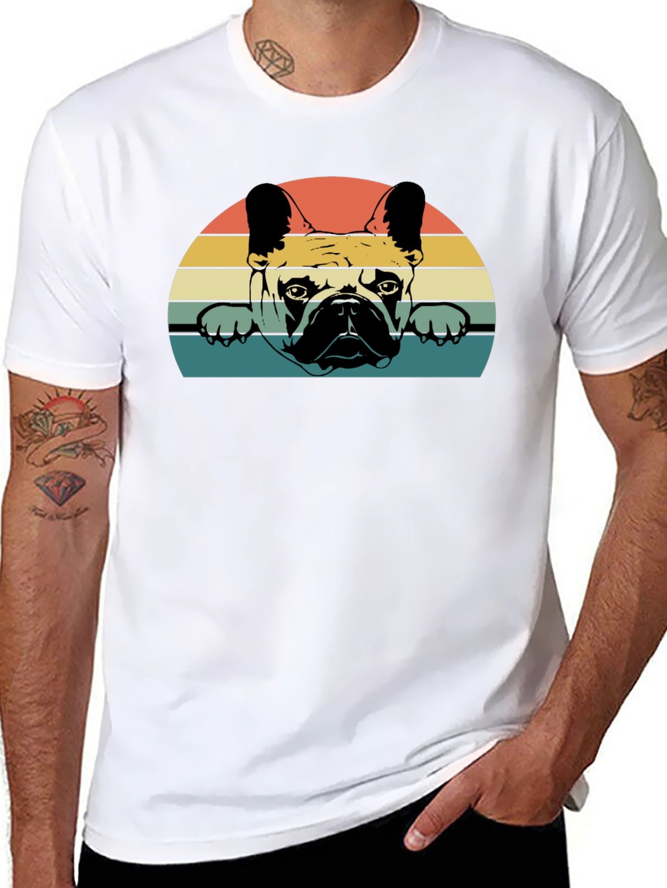 Retro French Bulldog Graphic T-Shirt