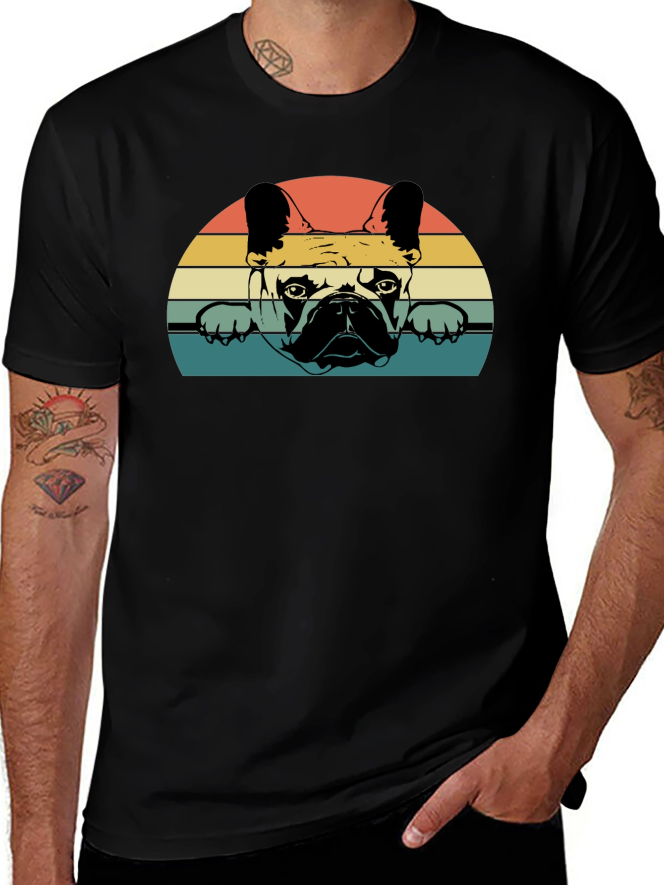 Retro French Bulldog Graphic T-Shirt
