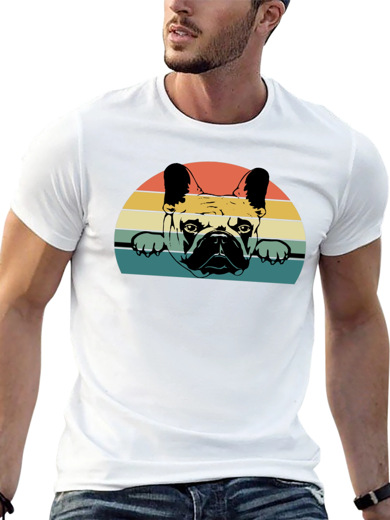 Retro French Bulldog Graphic T-Shirt