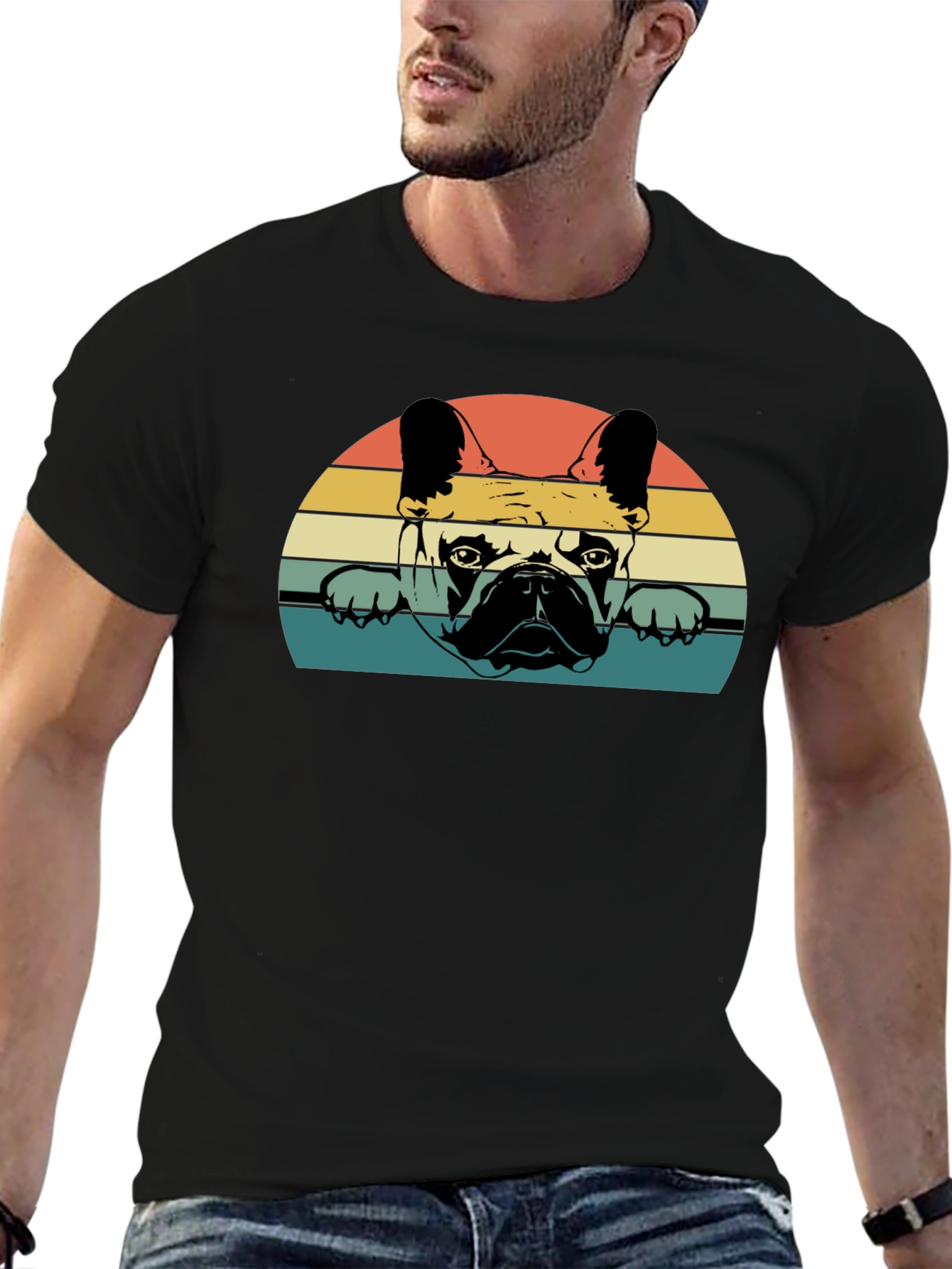 Retro French Bulldog Graphic T-Shirt