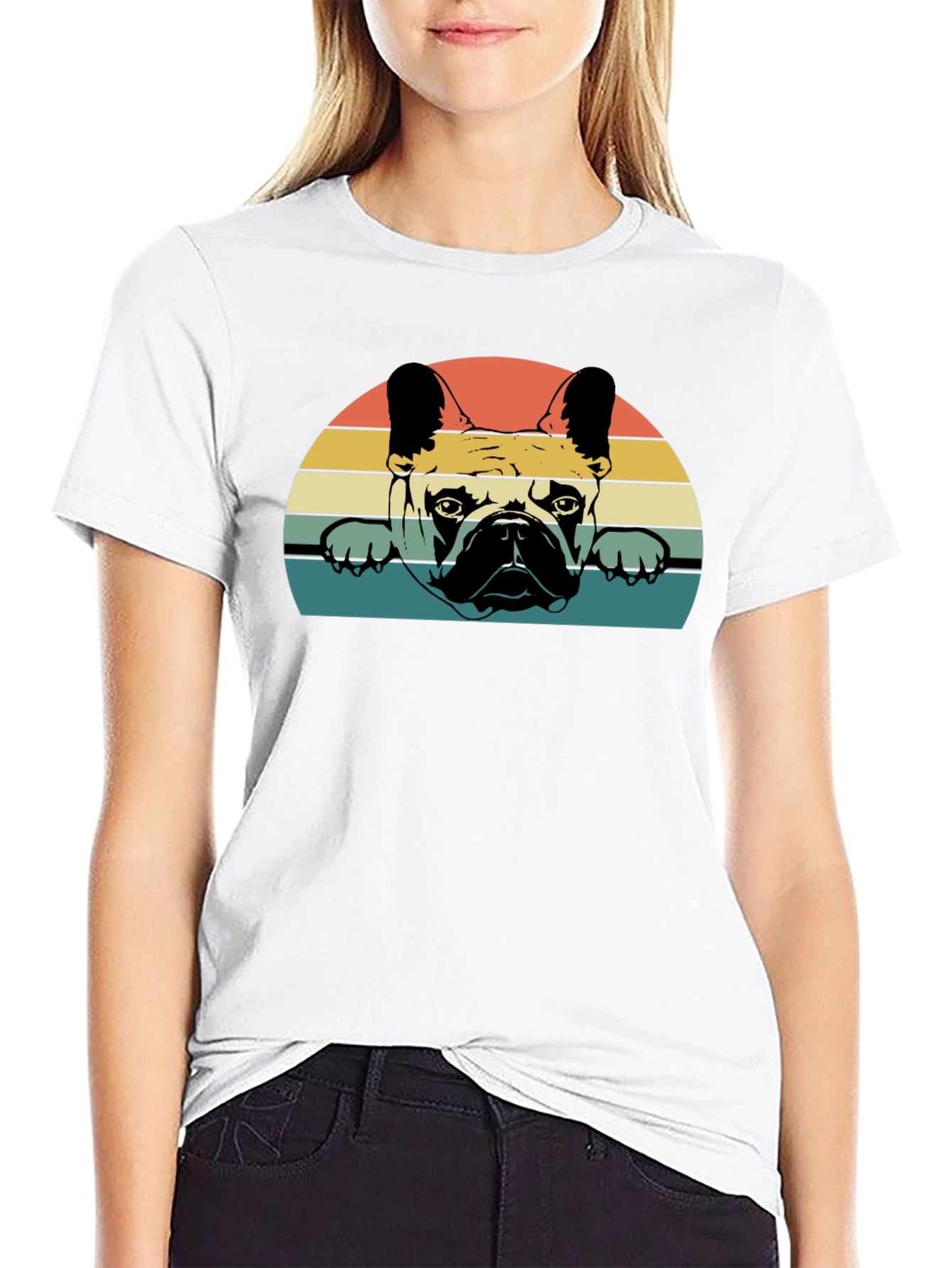 Retro French Bulldog Graphic T-Shirt