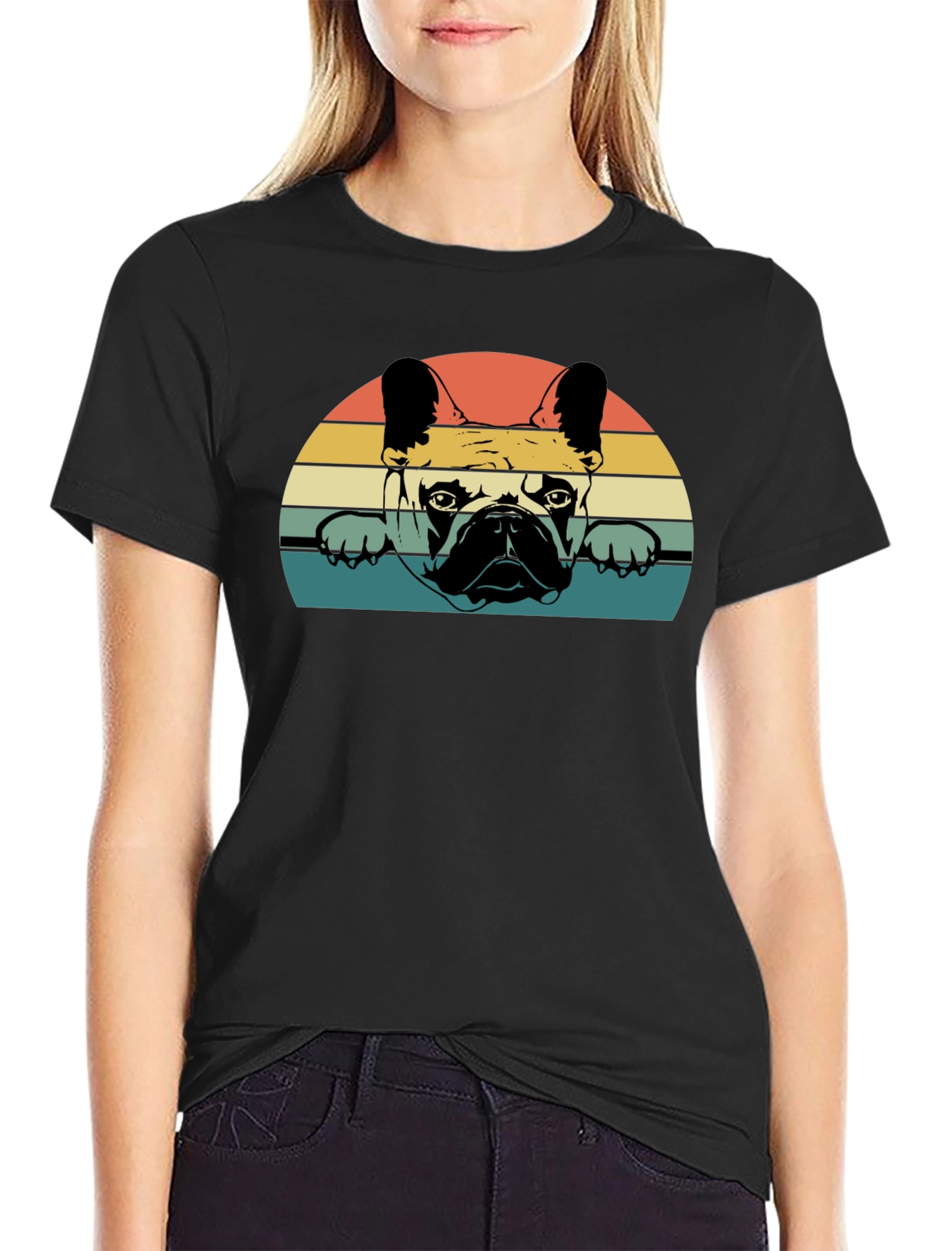Retro French Bulldog Graphic T-Shirt