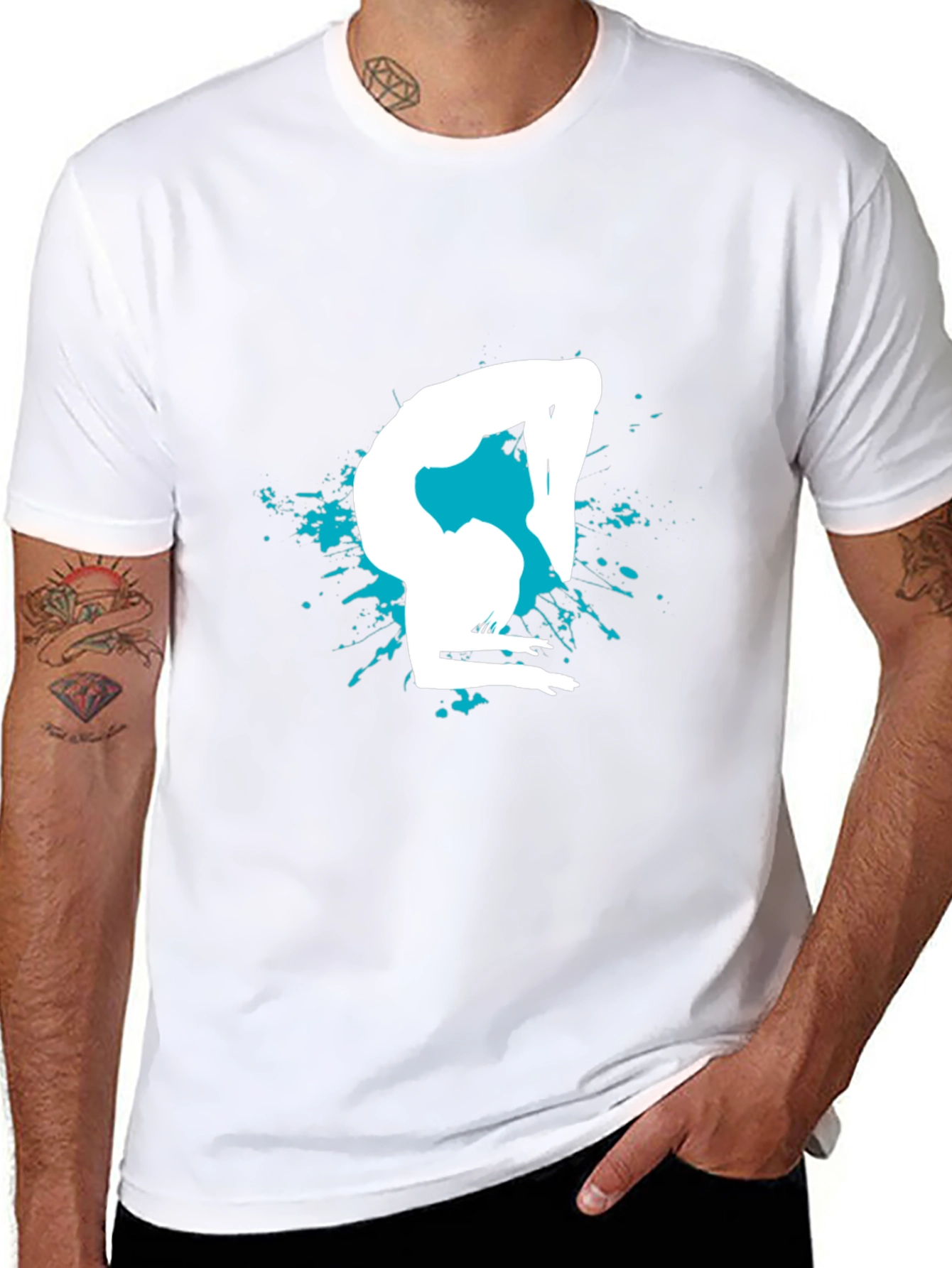 Gymnast Silhouette Graphic Tee - Black