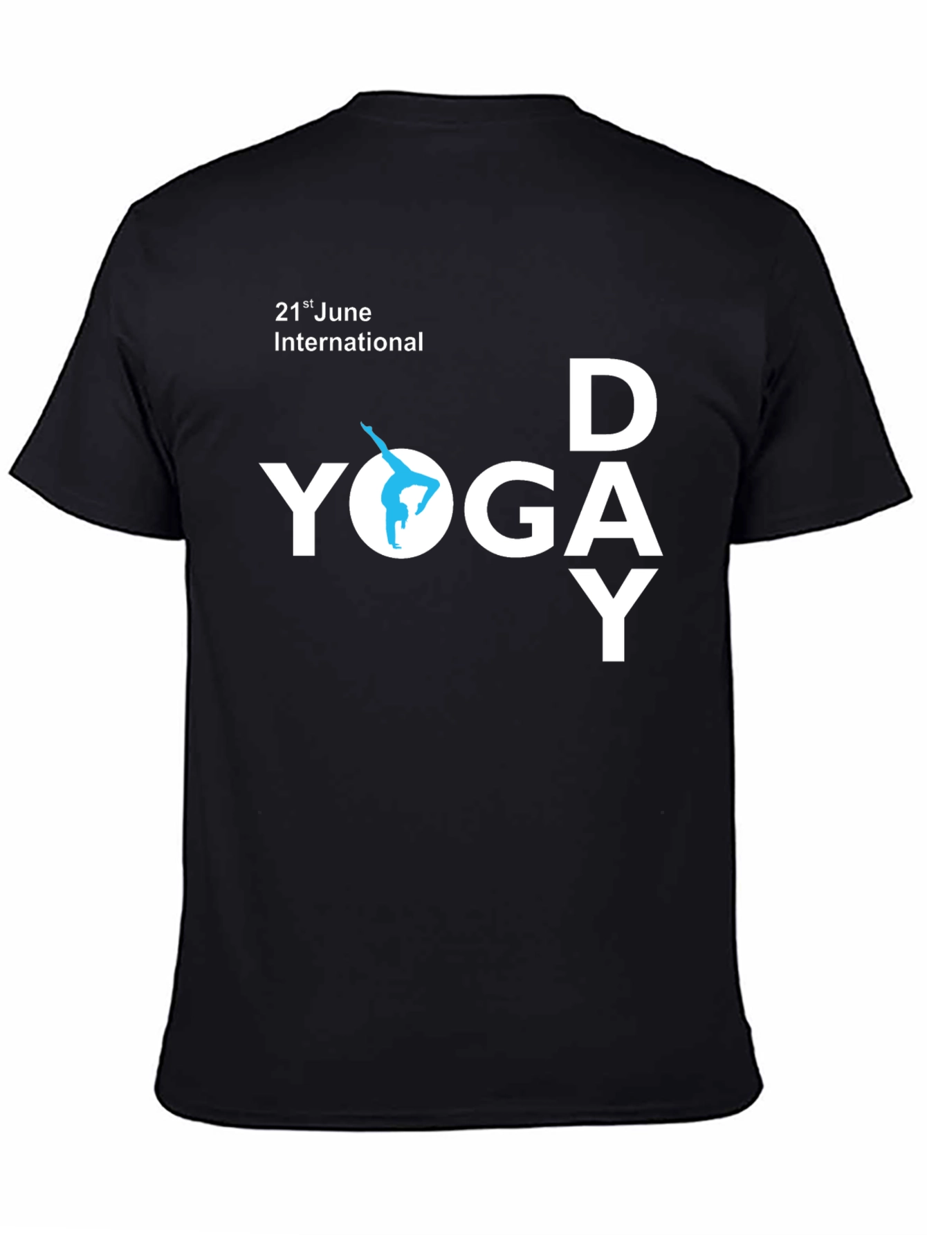 International Yoga Day Black T-Shirt