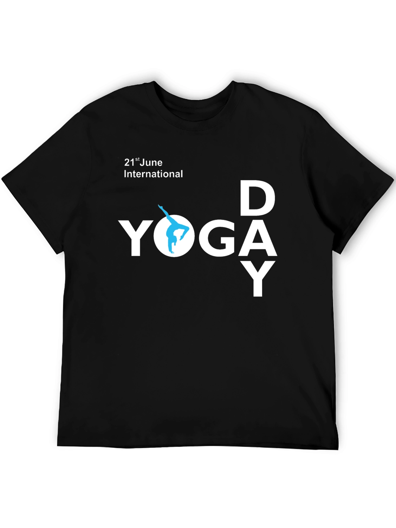 International Yoga Day Black T-Shirt