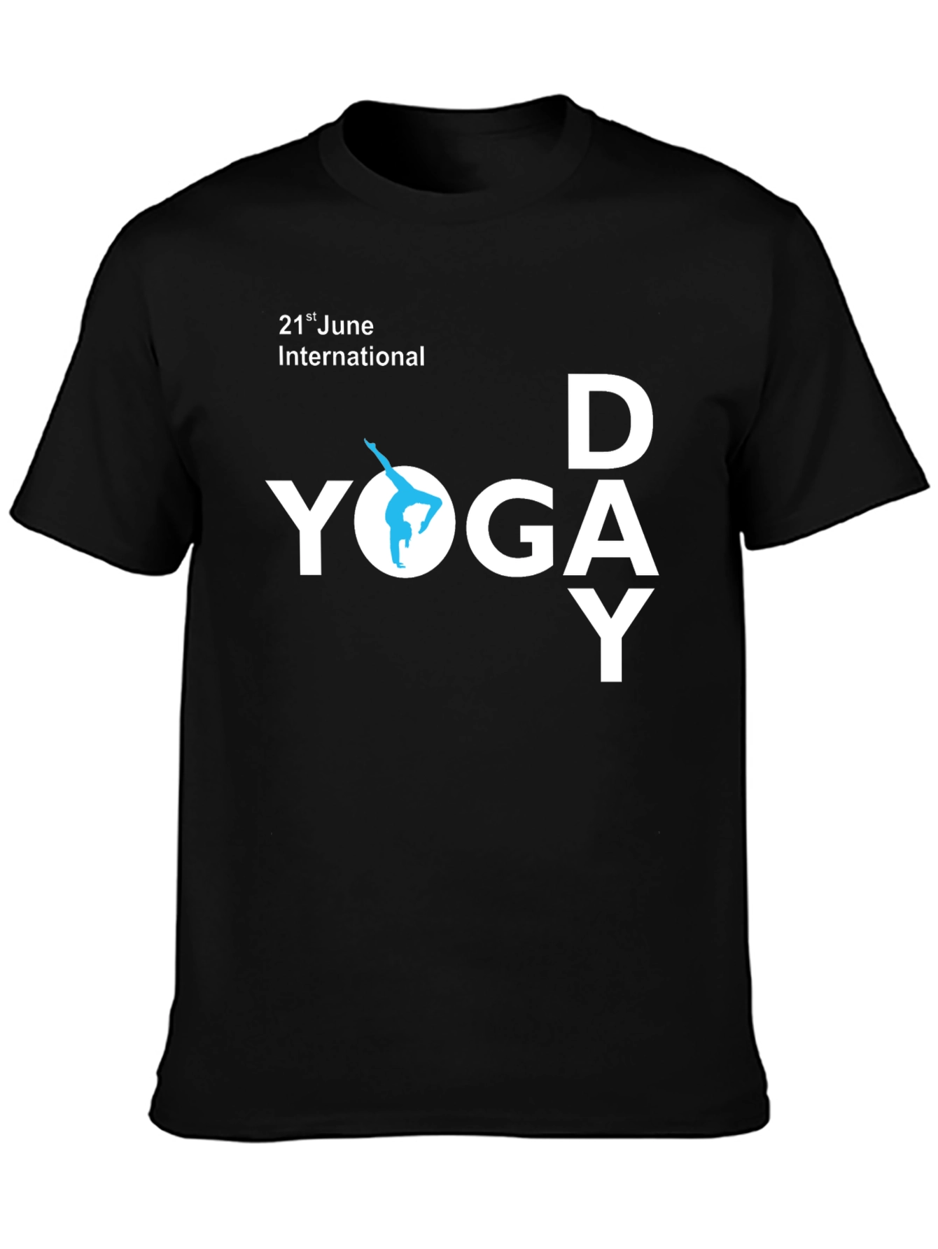 International Yoga Day Black T-Shirt