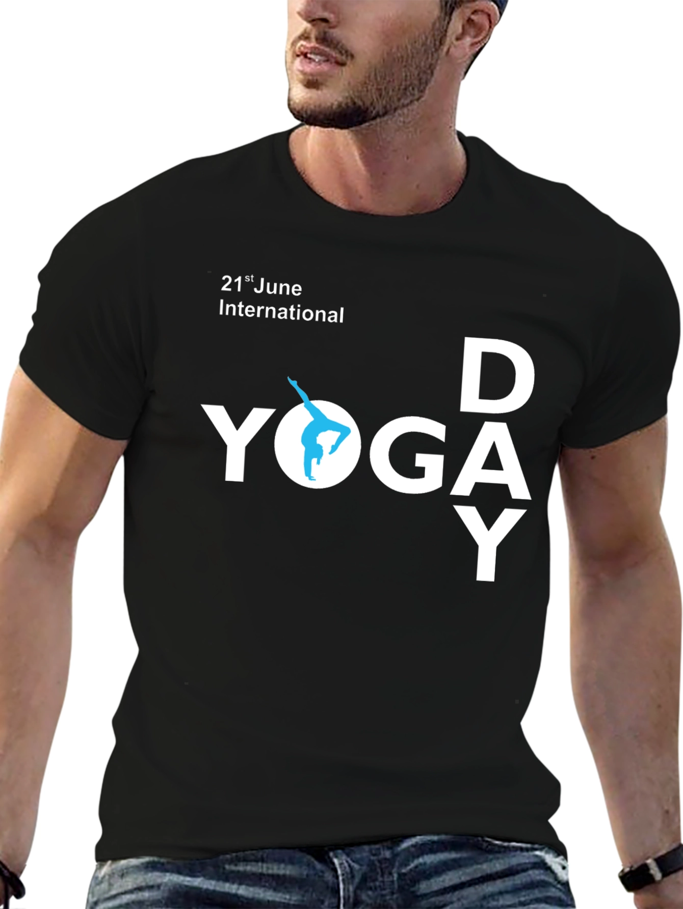 International Yoga Day Black T-Shirt