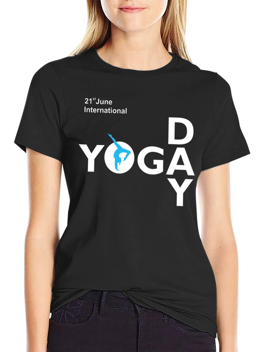 International Yoga Day Black T-Shirt