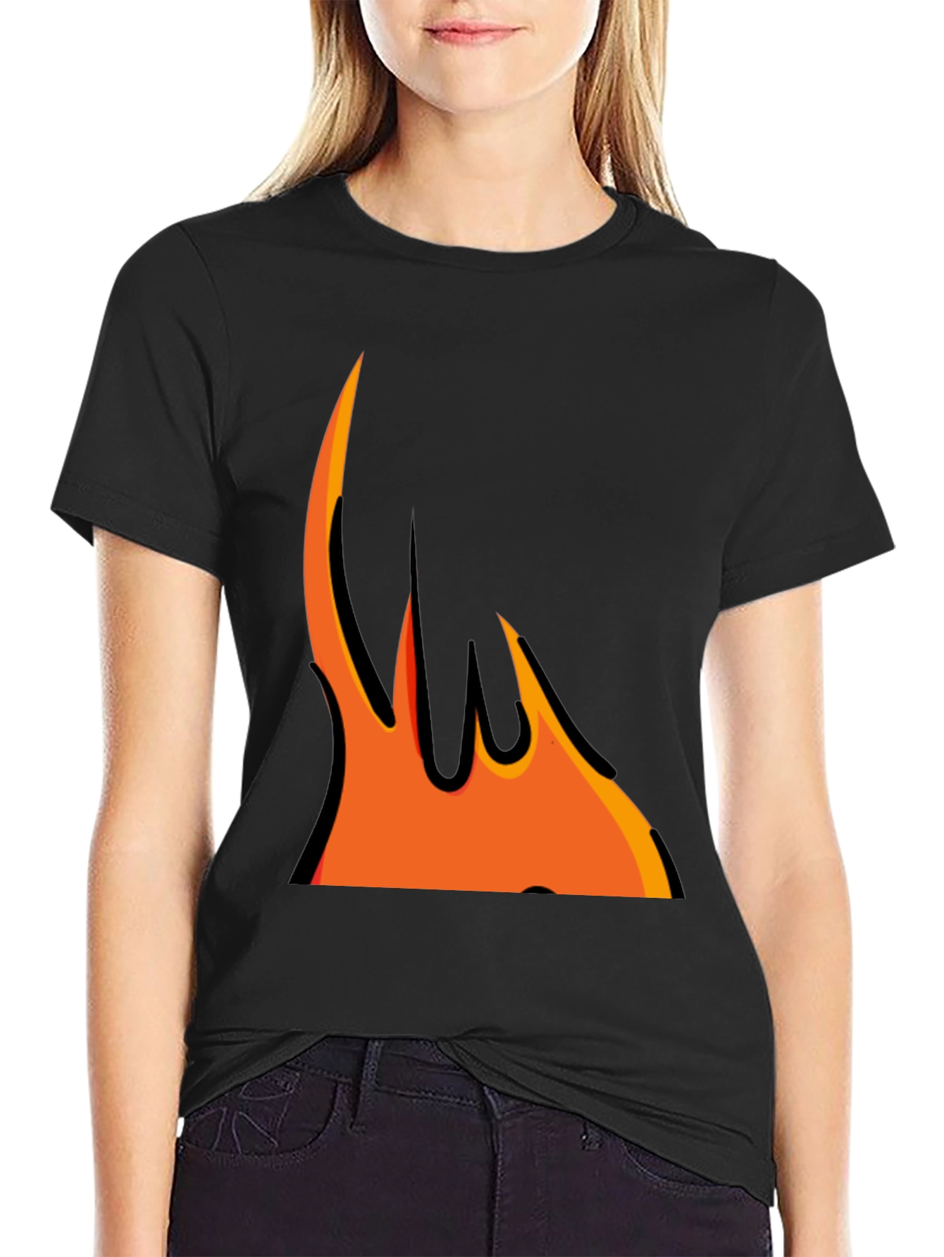 Flame Graphic Black T-Shirt