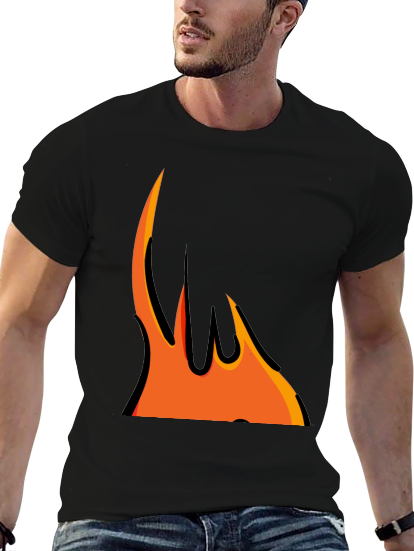 Flame Graphic Black T-Shirt