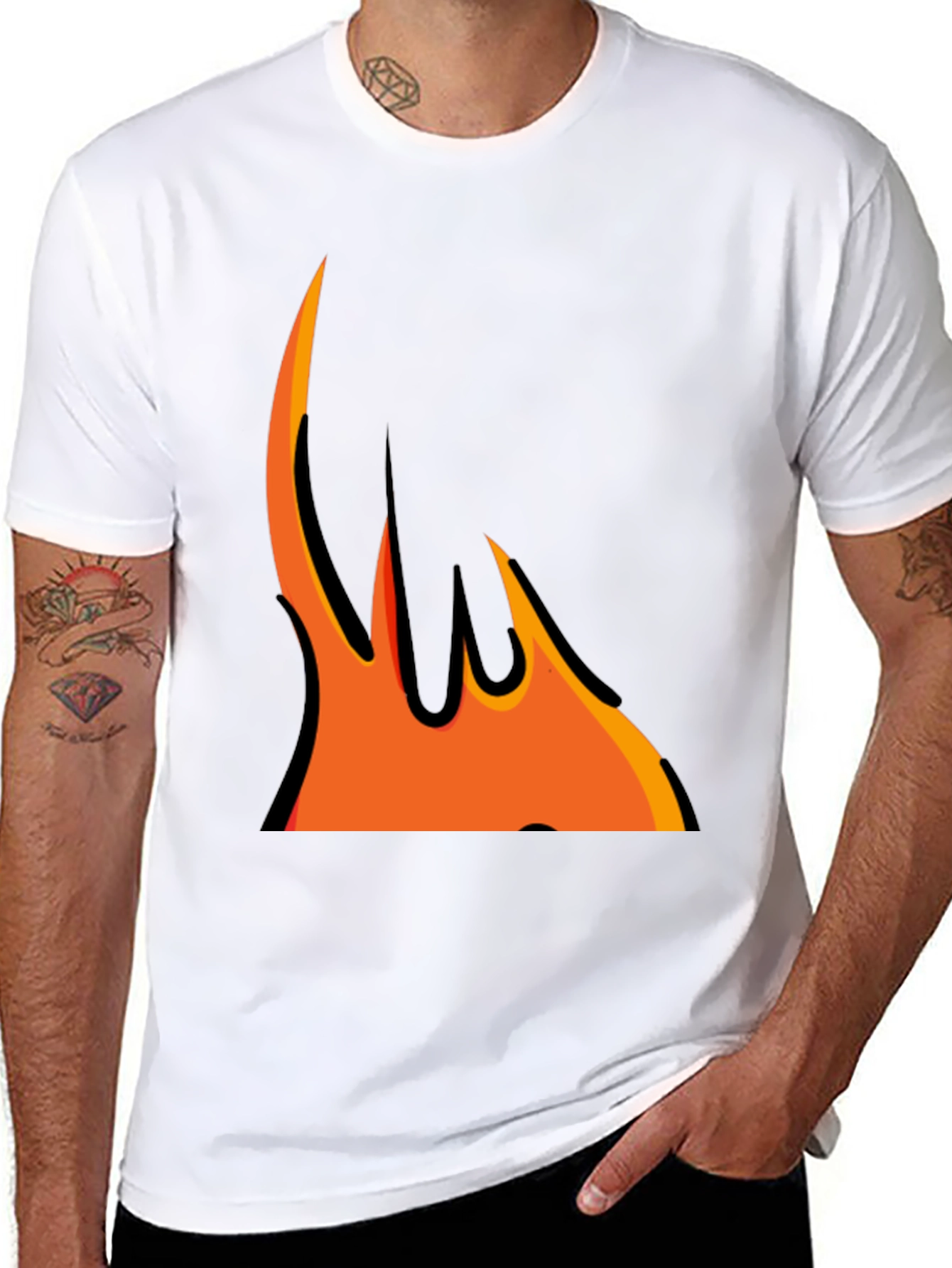 Flame Graphic Black T-Shirt
