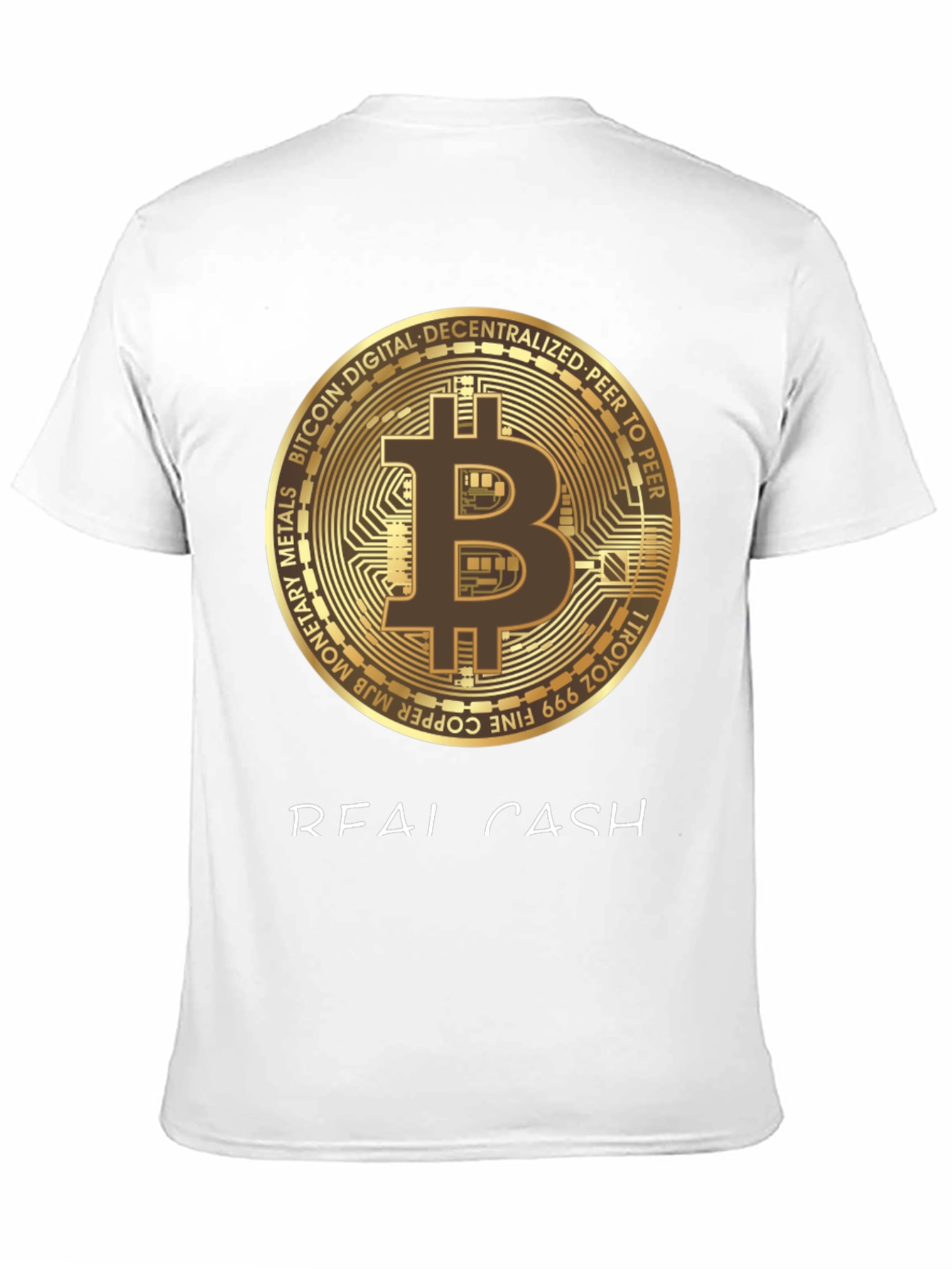 Bitcoin Crypto Real Cash Graphic T-Shirt