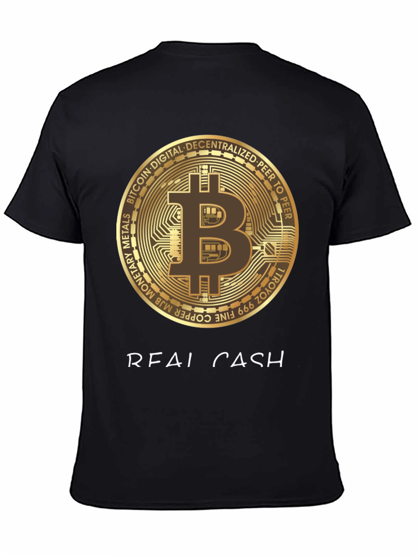 Bitcoin Crypto Real Cash Graphic T-Shirt