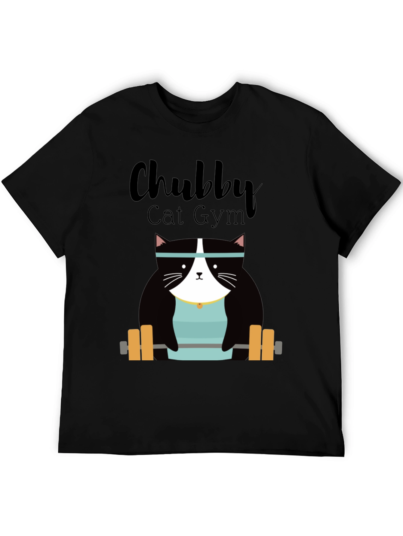 Chubby Cat Gym T-Shirt - Weightlifting Kitty Tee