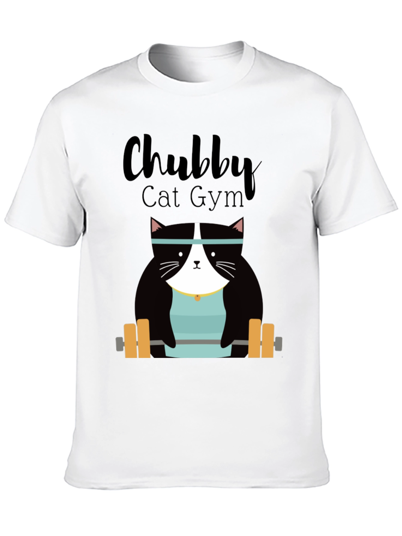 Chubby Cat Gym T-Shirt - Weightlifting Kitty Tee