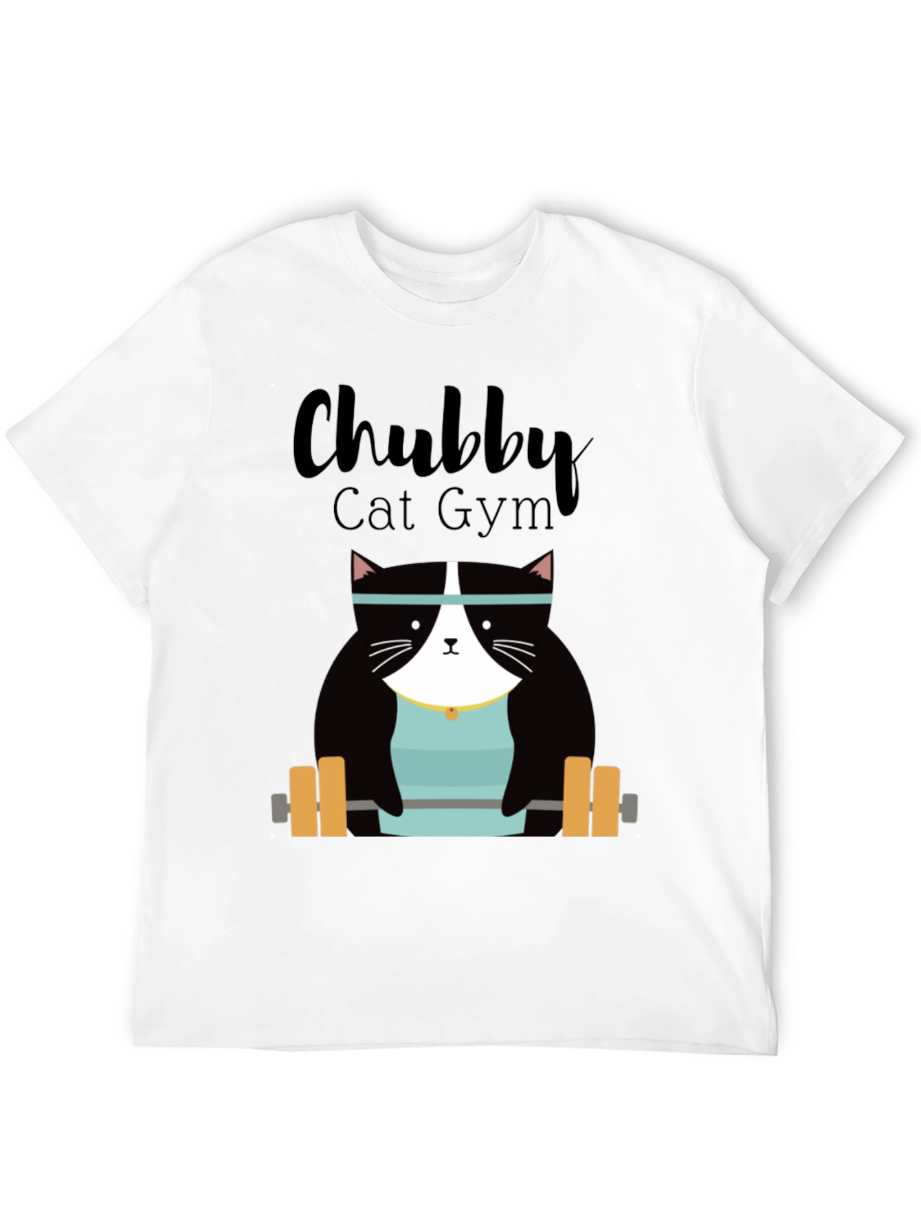 Chubby Cat Gym T-Shirt - Weightlifting Kitty Tee