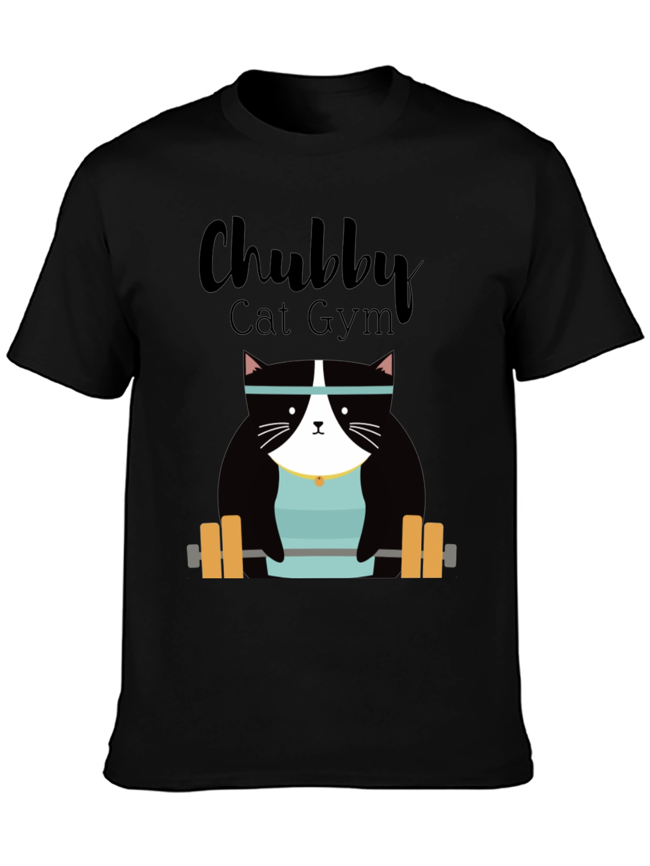 Chubby Cat Gym T-Shirt - Weightlifting Kitty Tee