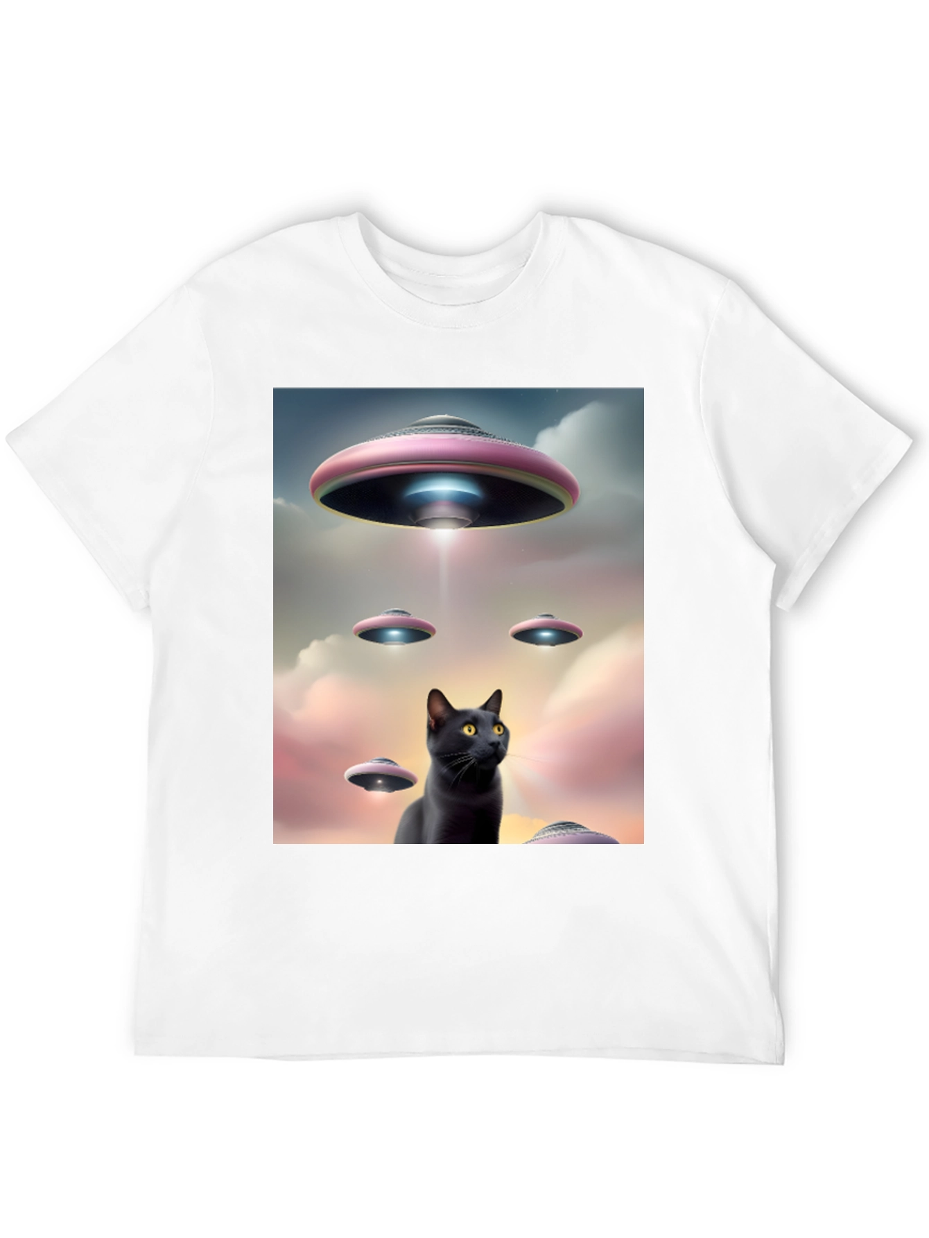 UFO Black Cat T-Shirt