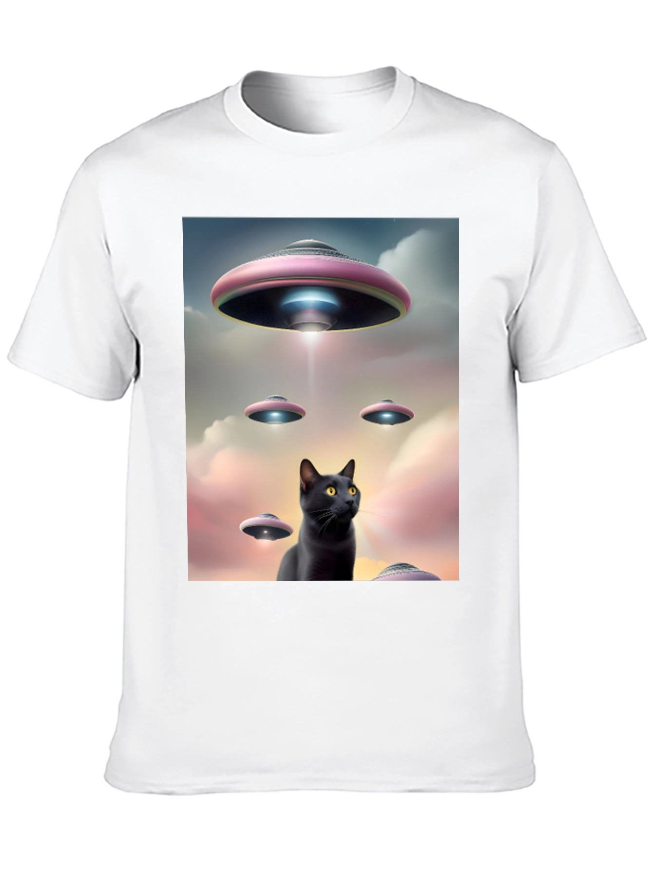UFO Black Cat T-Shirt