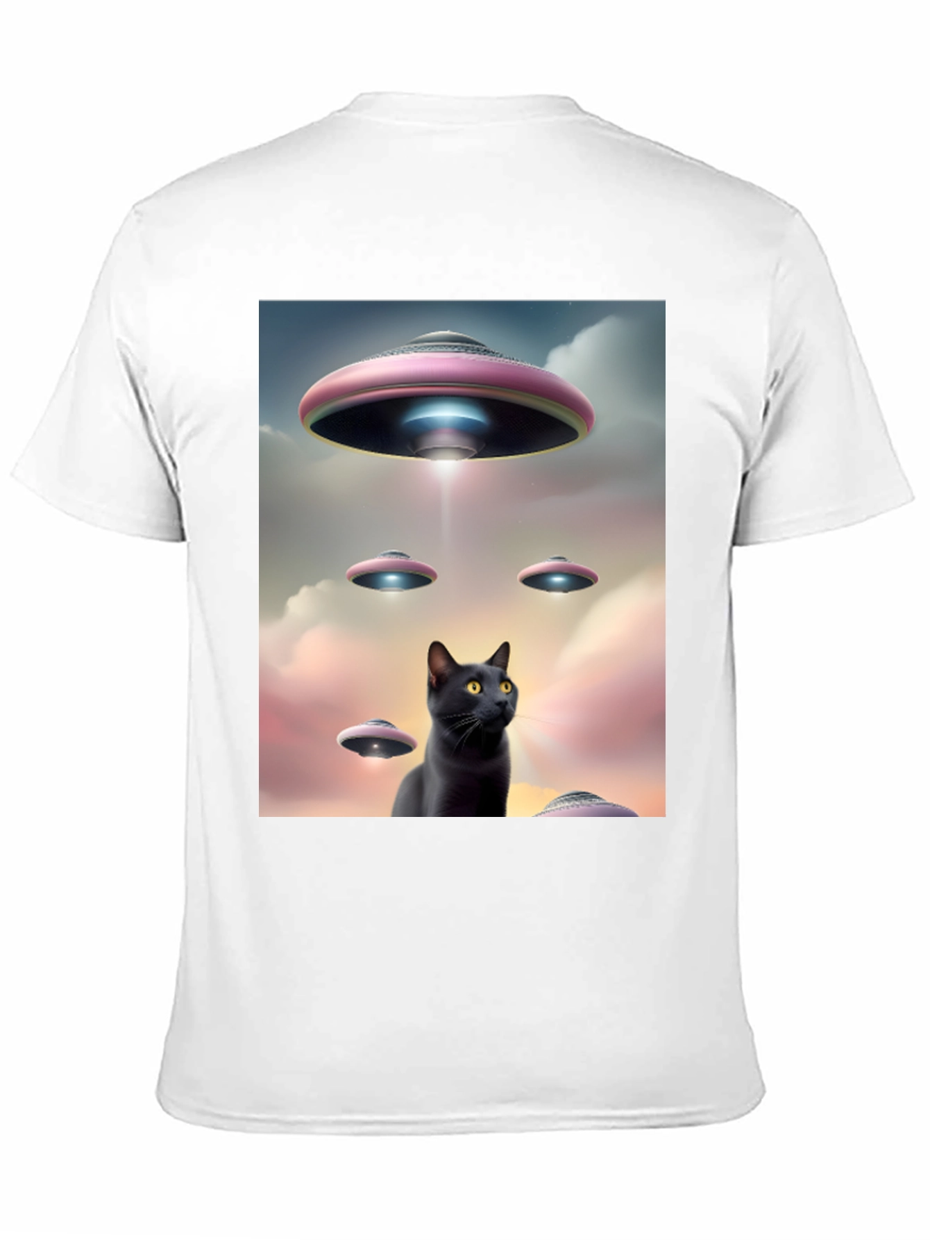 UFO Black Cat T-Shirt